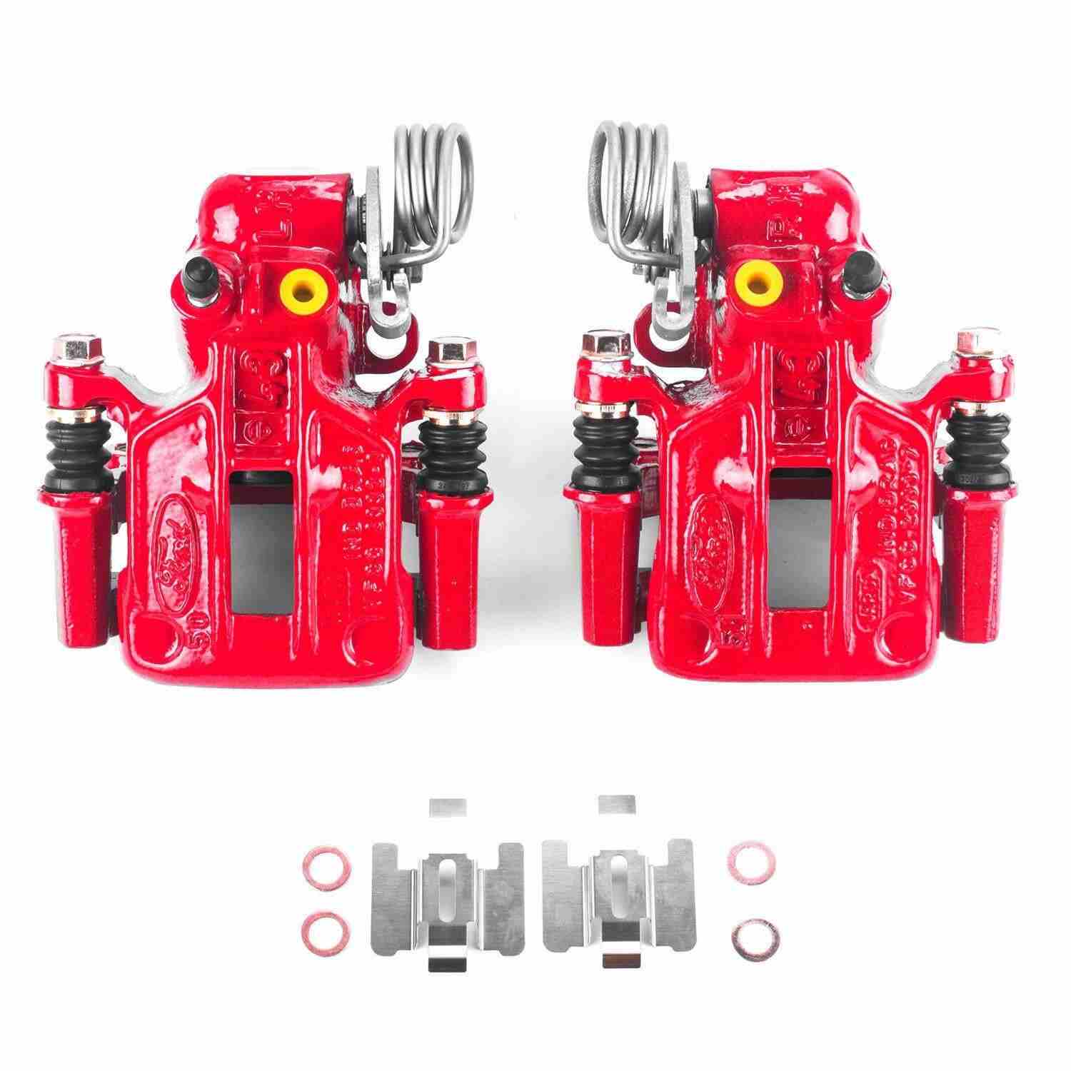 PowerStop Power Stop 93-07 Ford Taurus Rear Red Calipers w/Brackets - Pair S4536