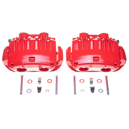 PowerStop Power Stop 94-98 Ford Mustang Front Red Calipers w/Brackets - Pair S4654C
