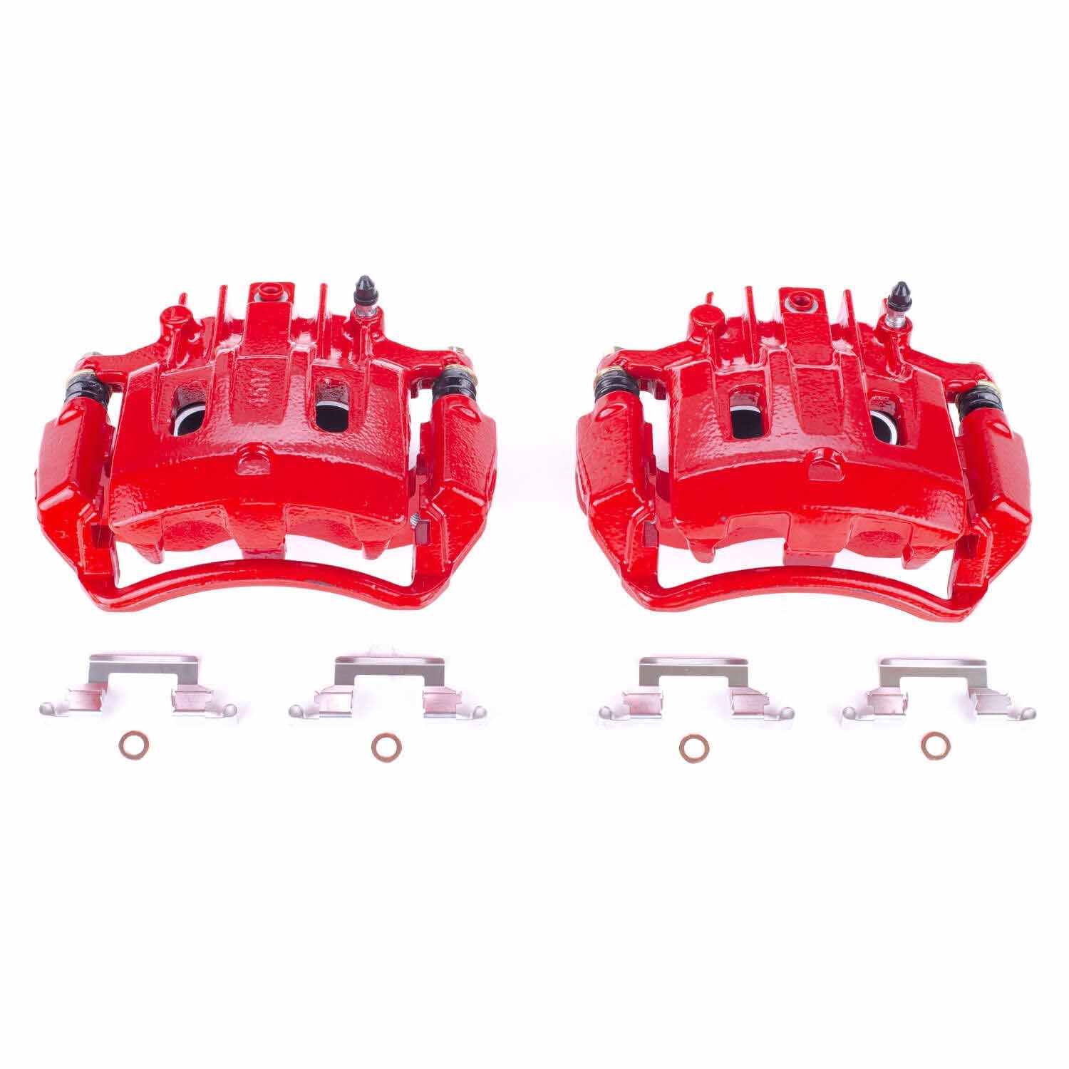 PowerStop Power Stop 2000 Ford Excursion Rear Red Calipers w/Brackets - Pair S4690