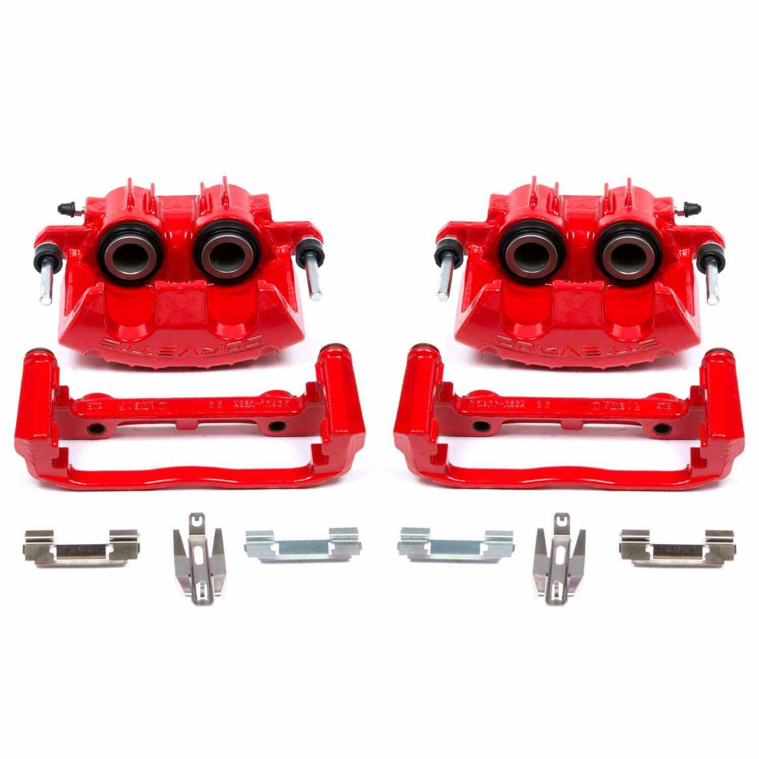 PowerStop Power Stop 97-04 Chevrolet Corvette Front Red Calipers w/Brackets - Pair S4702