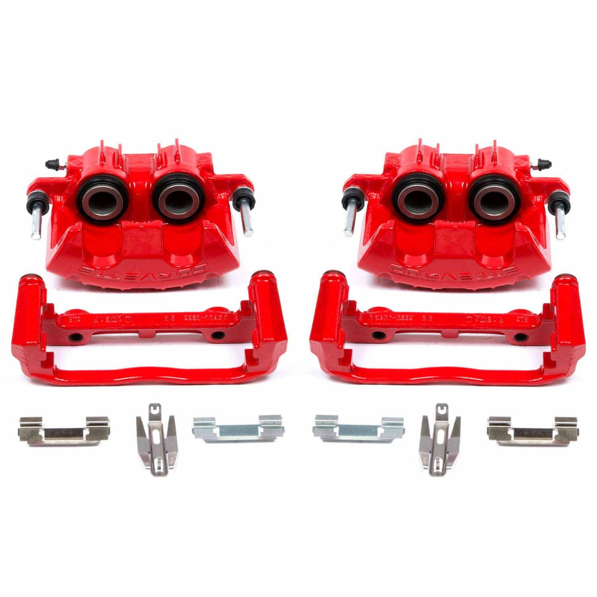 PowerStop Power Stop 97-04 Chevrolet Corvette Front Red Calipers w/Brackets - Pair S4702