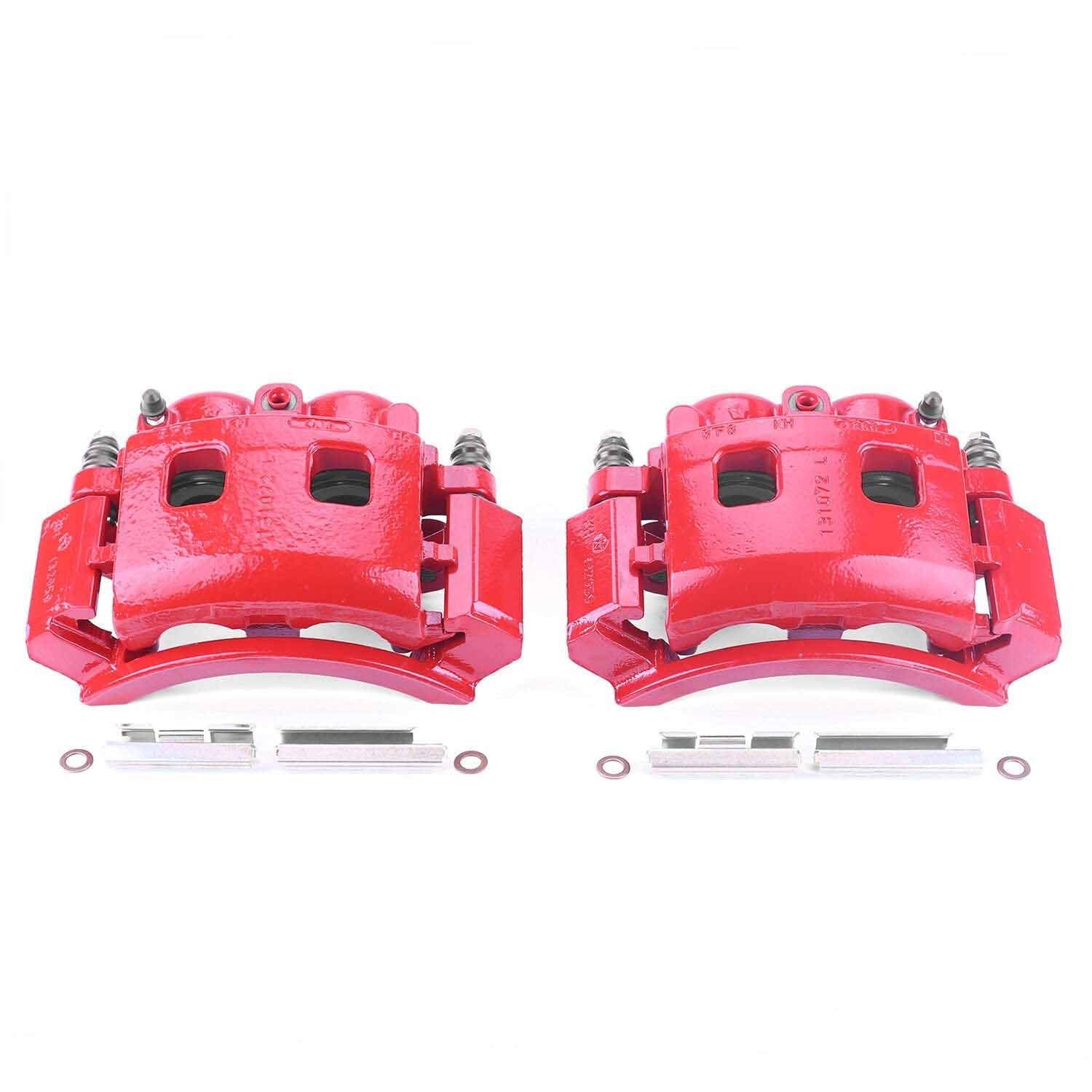 PowerStop Power Stop 00-01 Dodge Ram 1500 Front Red Calipers w/Brackets - Pair S4762A