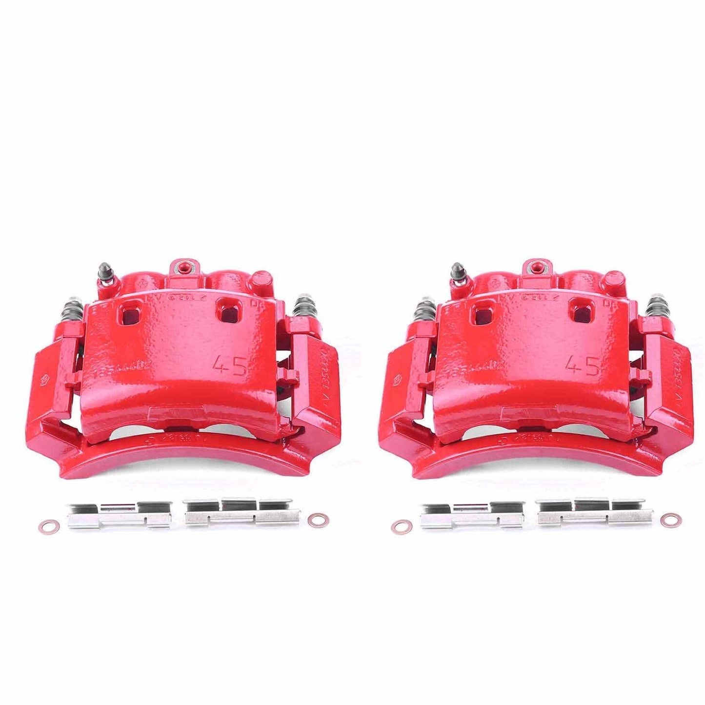 PowerStop Power Stop 01-02 Dodge Ram 2500 Rear Red Calipers w/Brackets - Pair S4796