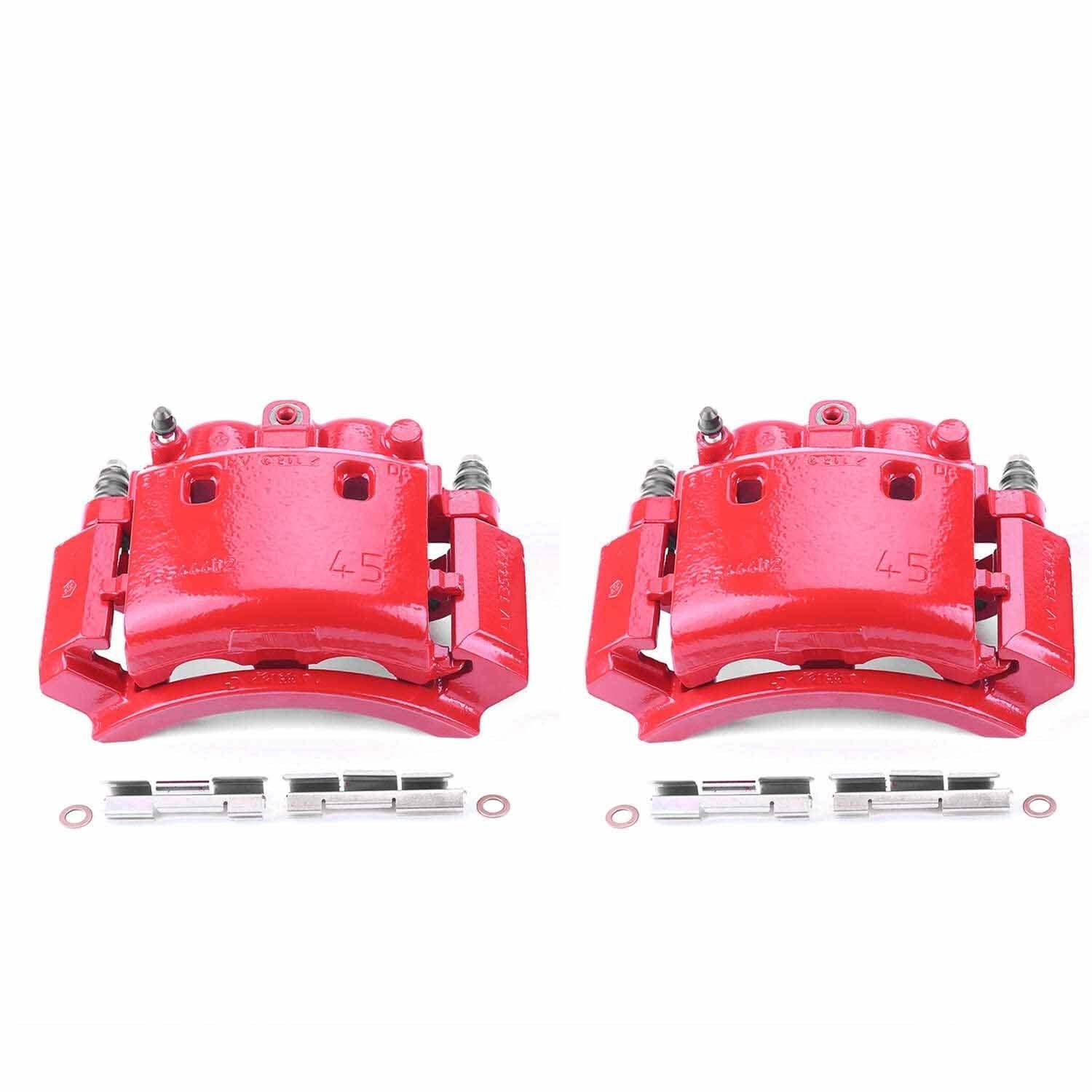 PowerStop Power Stop 01-02 Dodge Ram 2500 Rear Red Calipers w/Brackets - Pair S4796