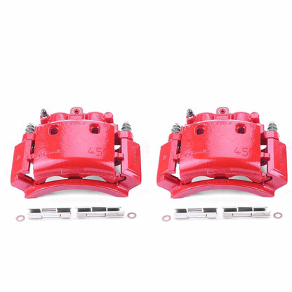 PowerStop Power Stop 01-02 Dodge Ram 2500 Rear Red Calipers w/Brackets - Pair S4796