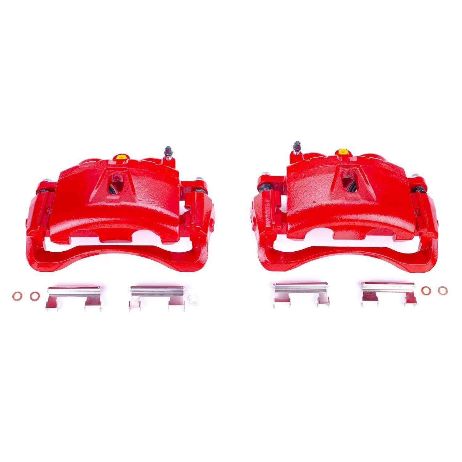 PowerStop Power Stop 03-19 Chevrolet Express 3500 Front Red Calipers w/Brackets - Pair S4816