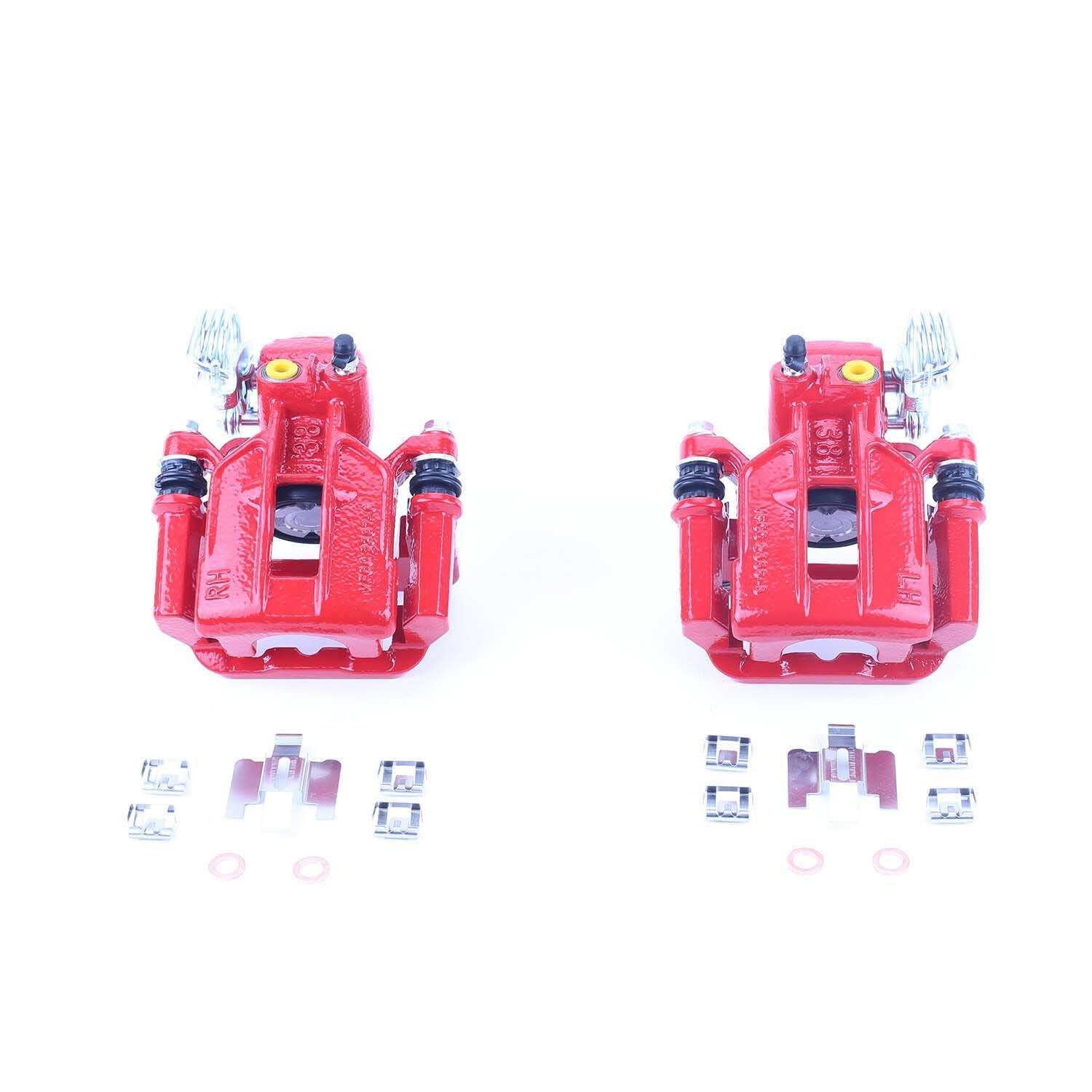 PowerStop Power Stop 94-01 Ford Mustang Rear Red Calipers w/Brackets - Pair S4824A