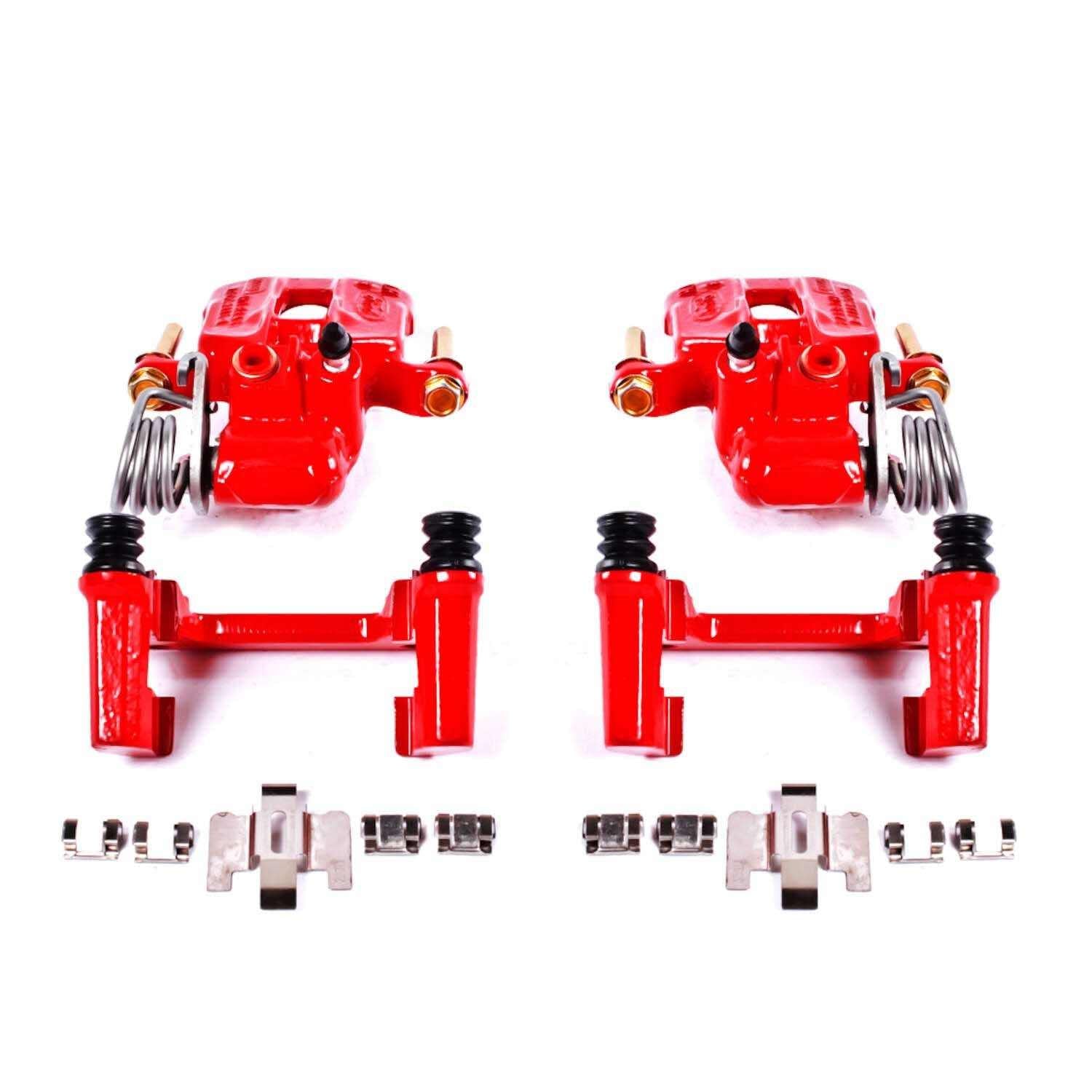 PowerStop Power Stop 94-04 Ford Mustang Rear Red Calipers w/Brackets - Pair S4824