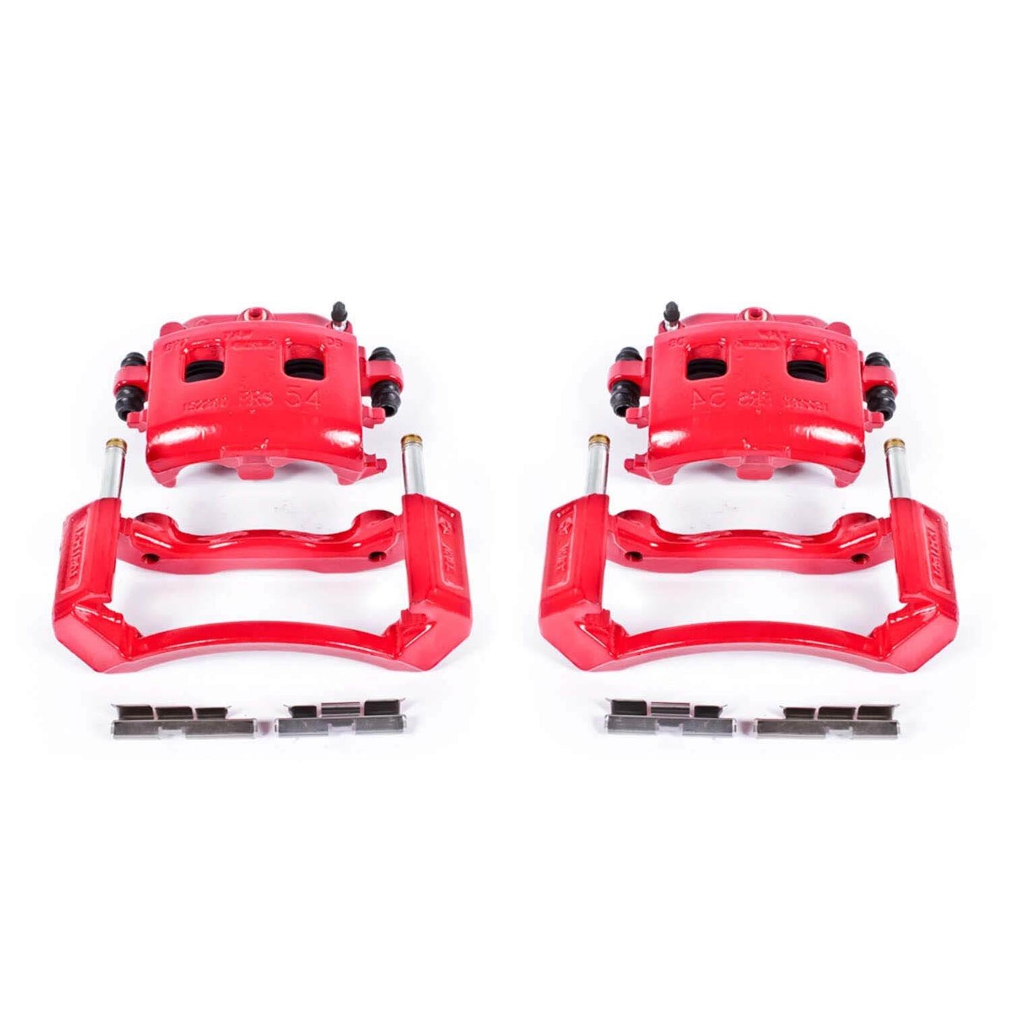 PowerStop Power Stop 02-05 Dodge Ram 1500 Front Red Calipers w/Brackets - Pair S4832