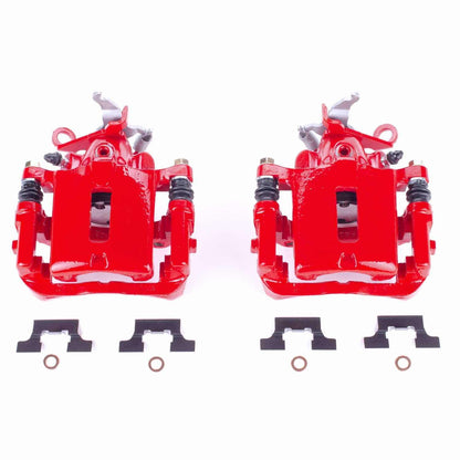 PowerStop Power Stop 03-05 Jaguar S-Type Rear Red Calipers w/Brackets - Pair S4852