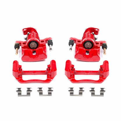 PowerStop Power Stop 04-05 Pontiac Grand Prix Rear Red Calipers w/Brackets - Pair S4868