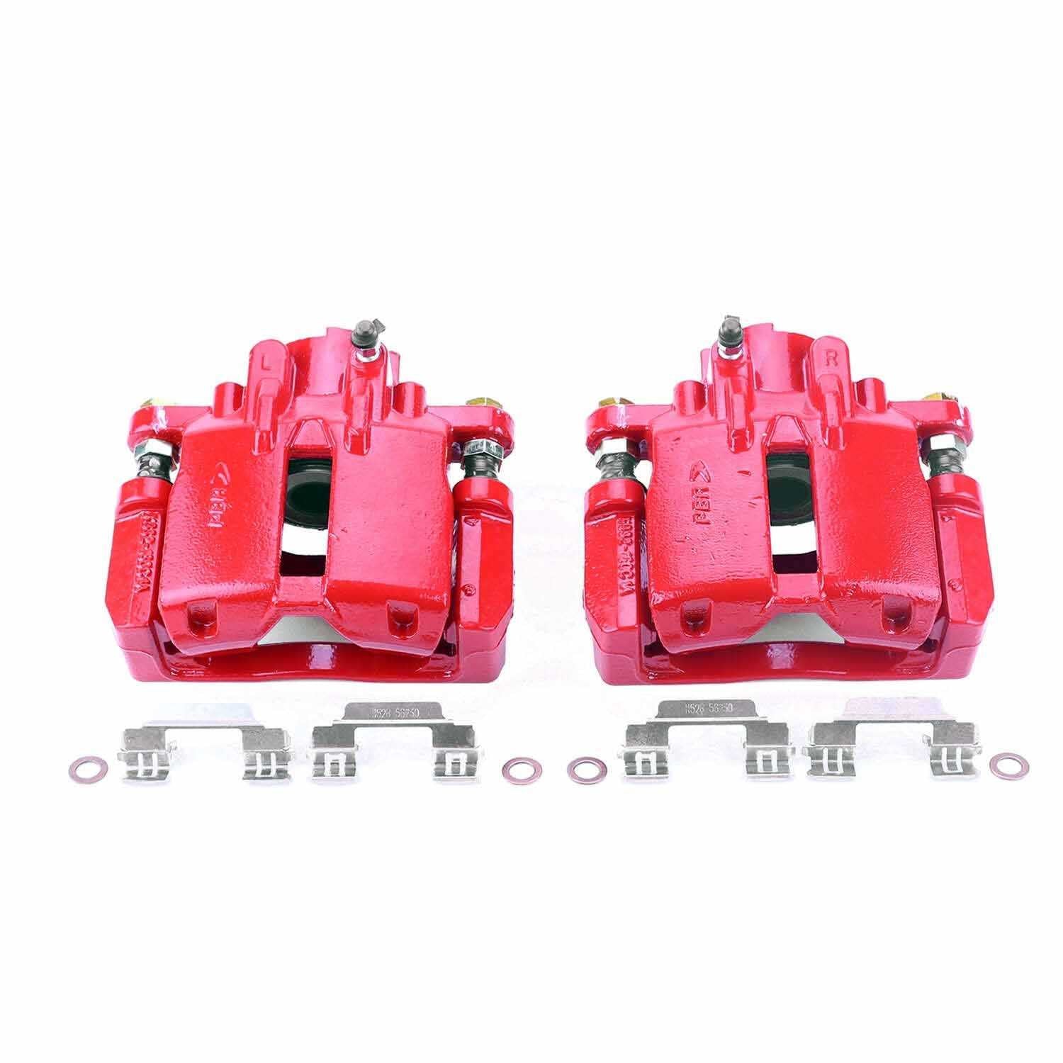 PowerStop Power Stop 03-07 Cadillac CTS Rear Red Calipers w/Brackets - Pair S4874