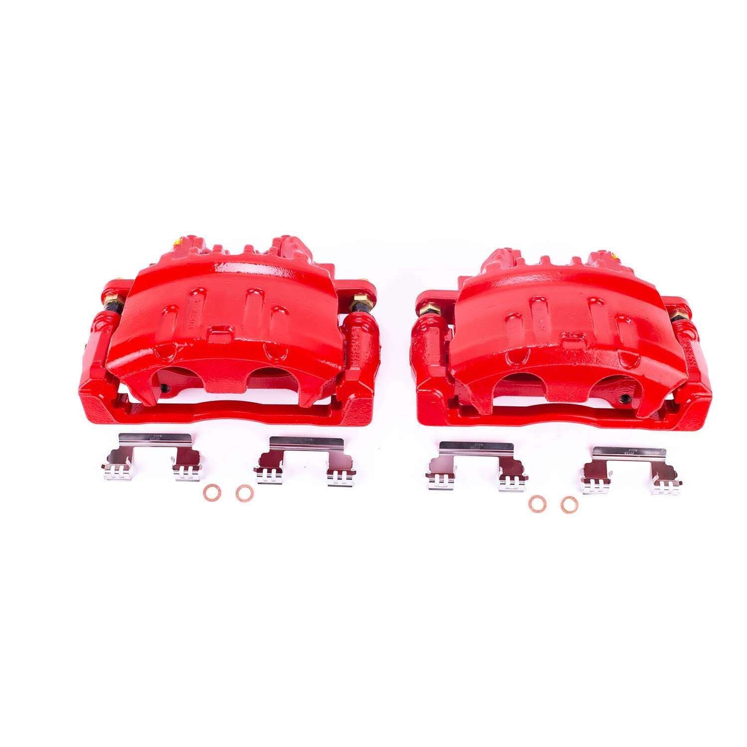PowerStop Power Stop 03-07 Cadillac CTS Front Red Calipers w/Brackets - Pair S4878