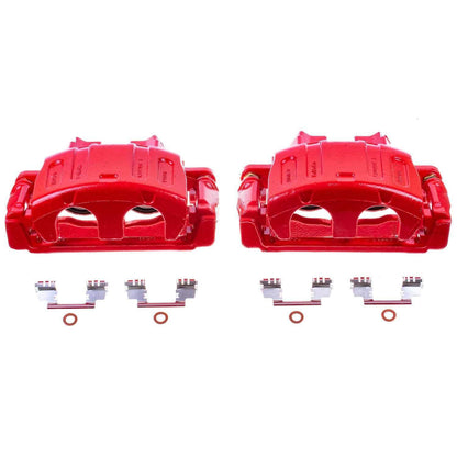 PowerStop Power Stop 08-09 Ford Taurus Front Red Calipers w/Brackets - Pair S4922A