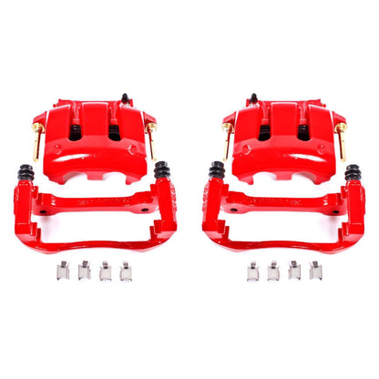 PowerStop Power Stop 05-14 Ford Mustang Front Red Calipers w/Brackets - Pair S4928A