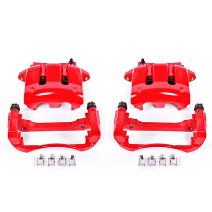 PowerStop Power Stop 05-10 Ford Mustang Front Red Calipers w/Brackets - Pair S4928
