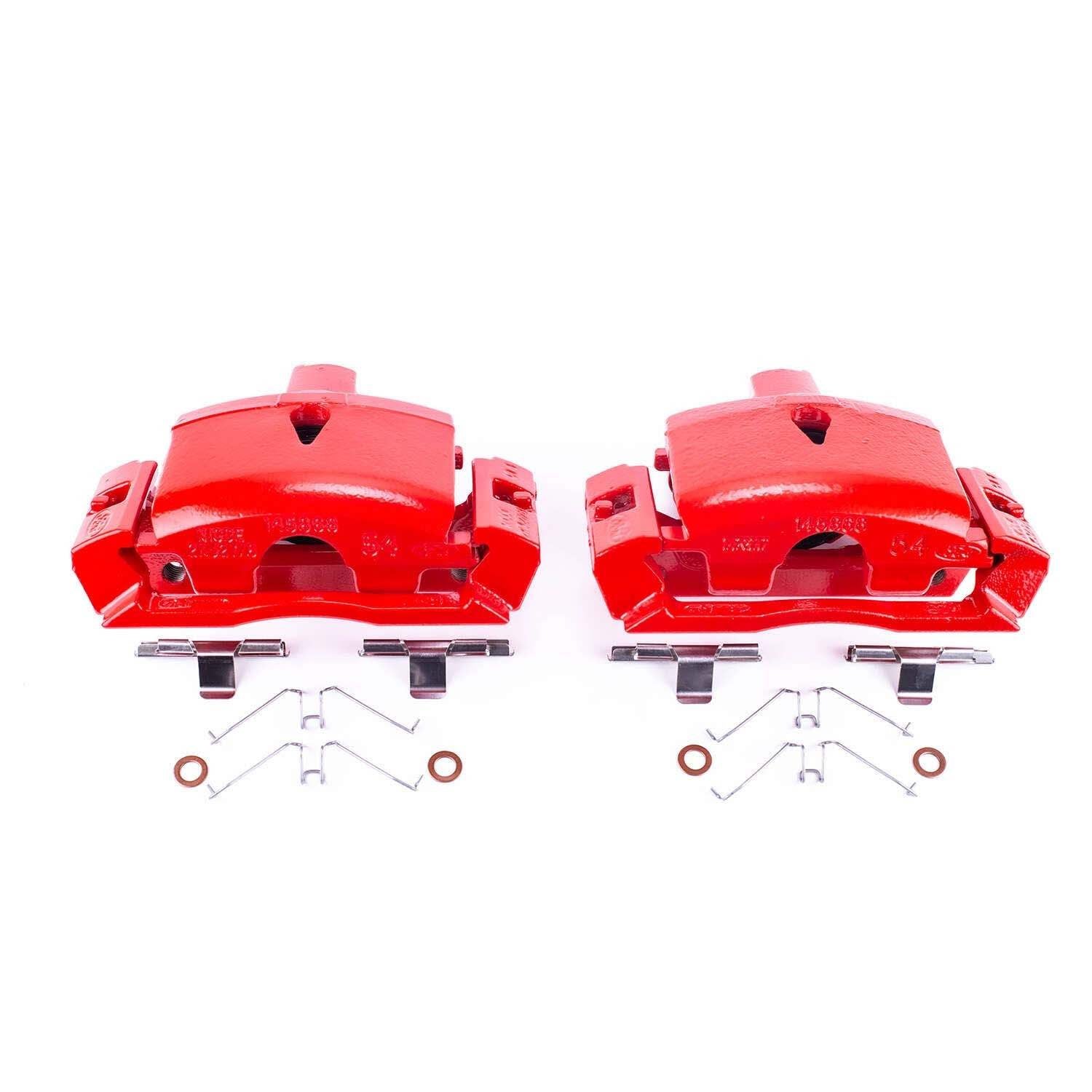 PowerStop Power Stop 04-06 Ford E-150 Rear Red Calipers w/Brackets - Pair S4958