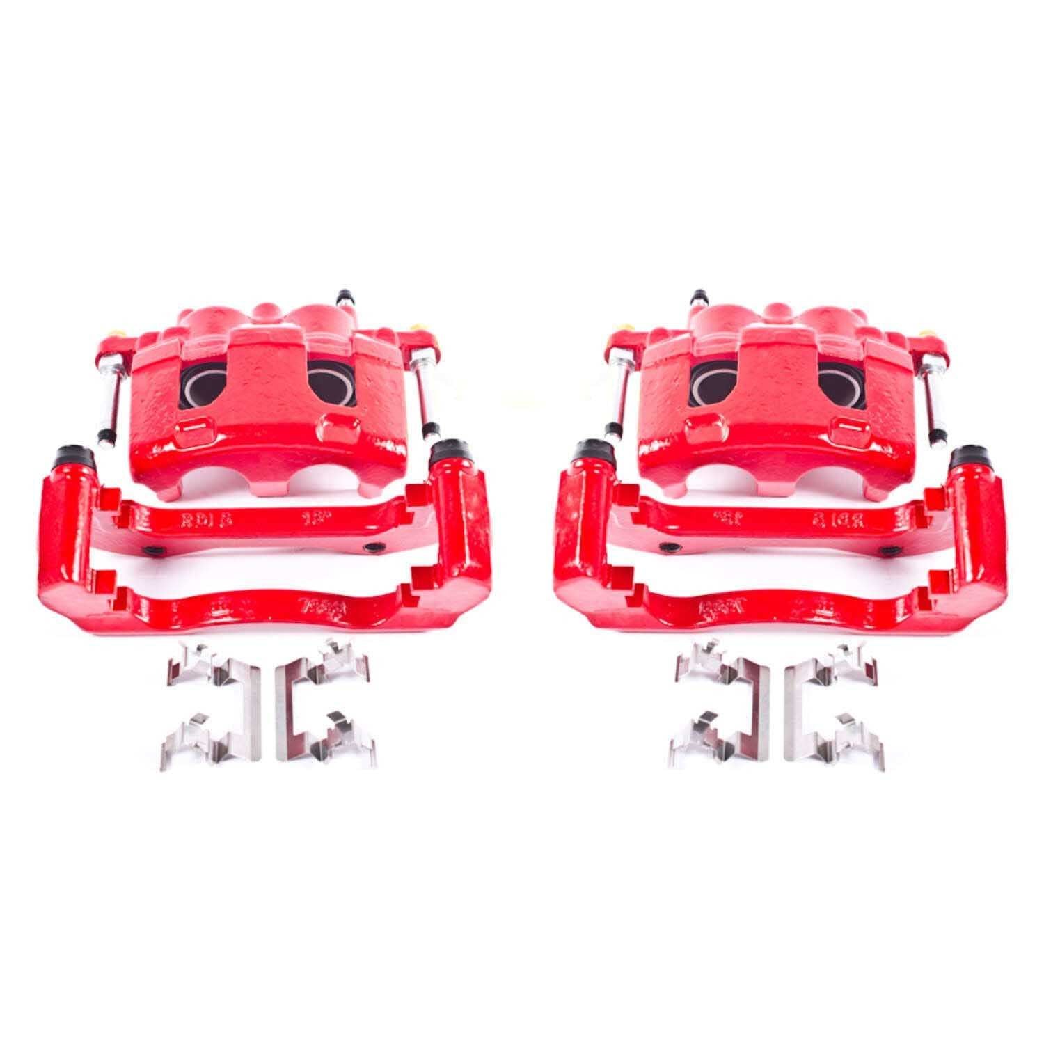 PowerStop Power Stop 06-11 Buick Lucerne Front Red Calipers w/Brackets - Pair S4988