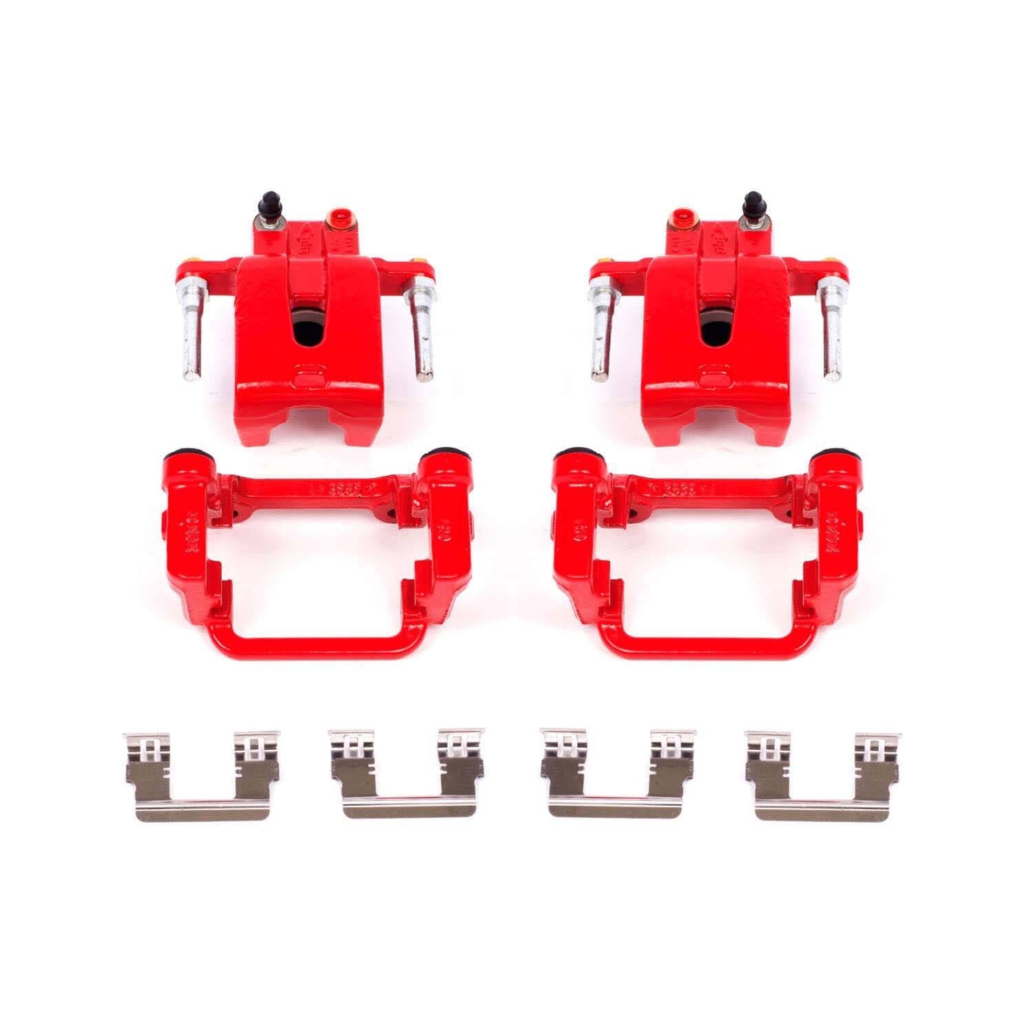 PowerStop Power Stop 05-19 Chrysler 300 Rear Red Calipers w/Brackets - Pair S4992