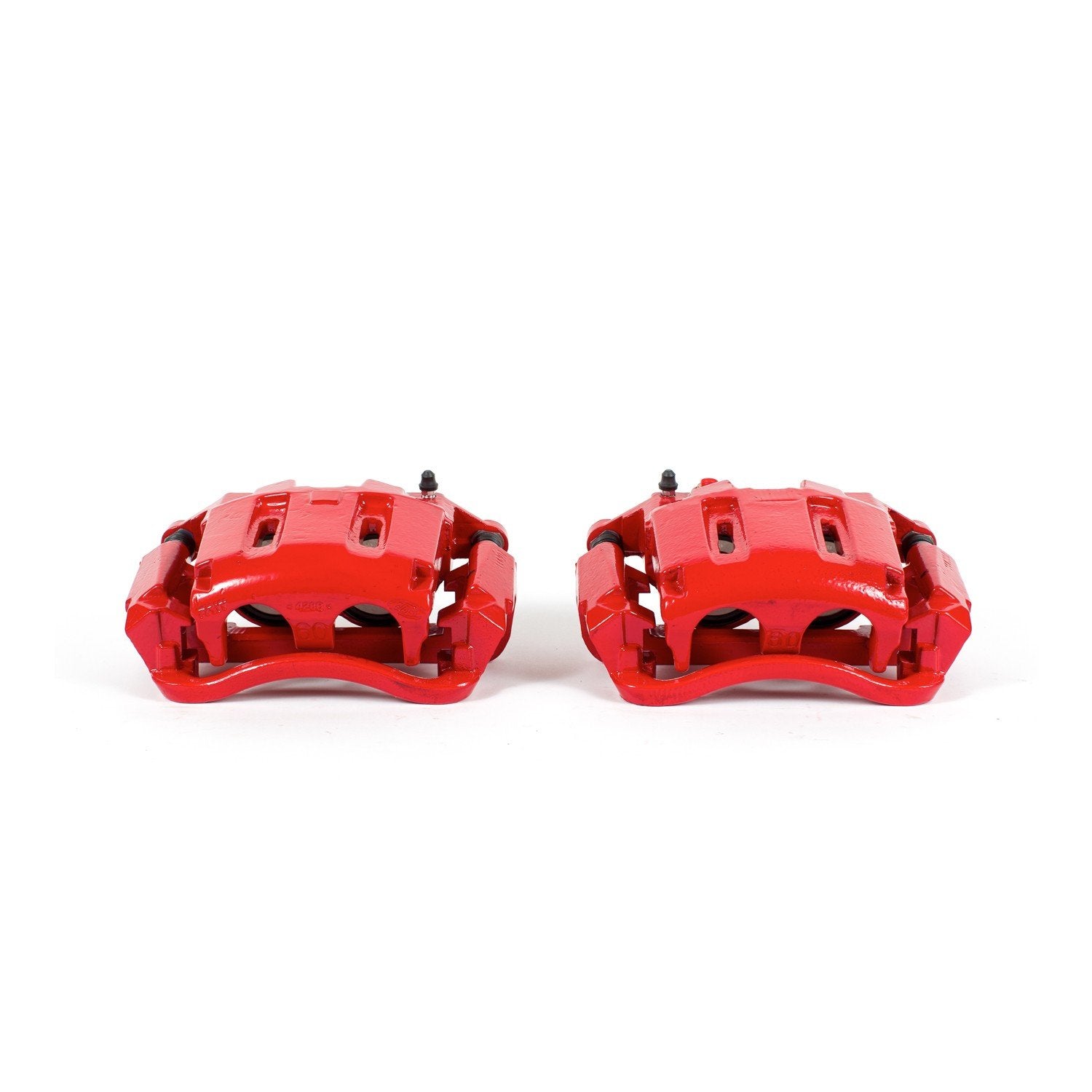 PowerStop Power Stop 05-12 Ford F-350 Super Duty Front Red Calipers w/Brackets - Pair S4996