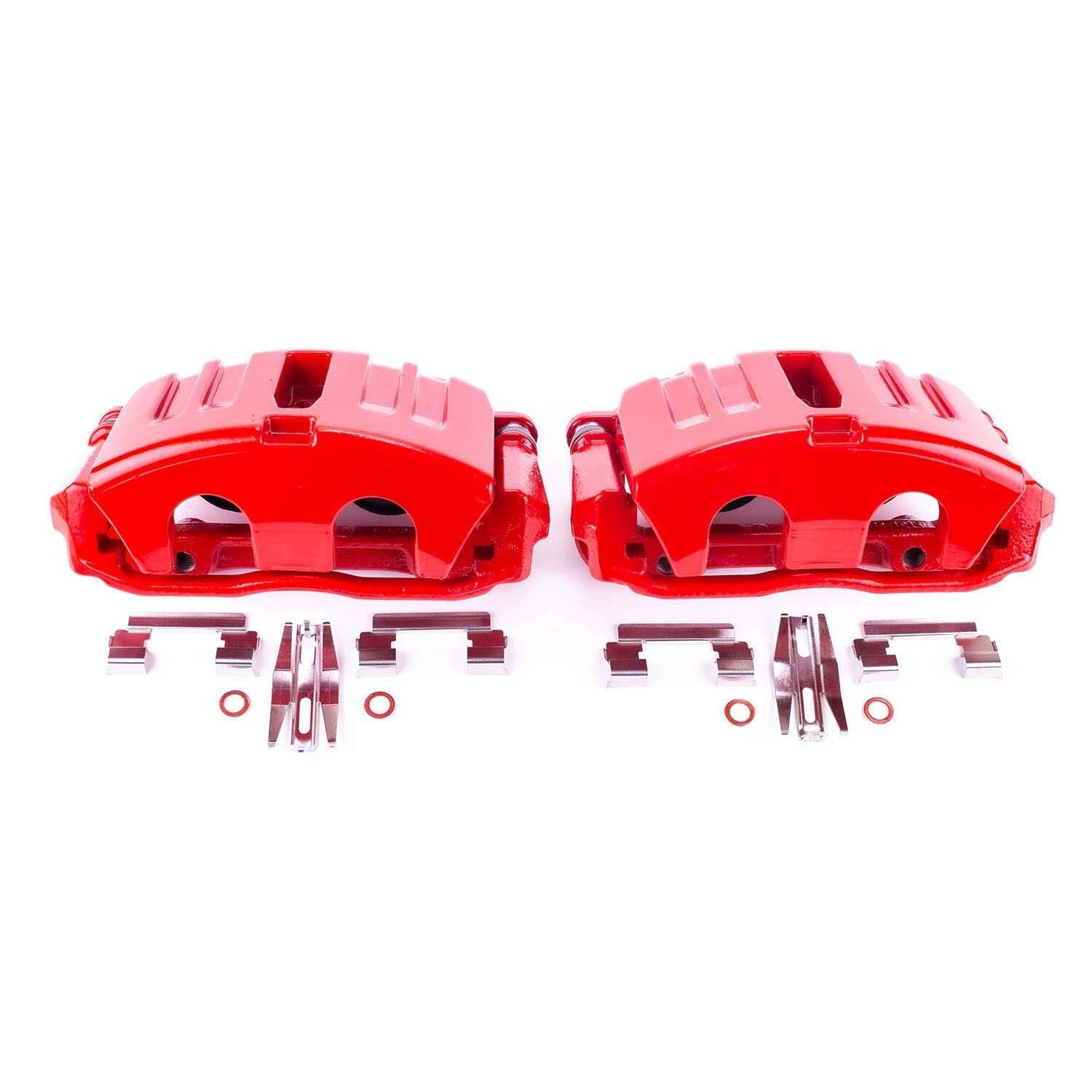PowerStop Power Stop 05-13 Chevrolet Corvette Front Red Calipers w/Brackets - Pair S5006C