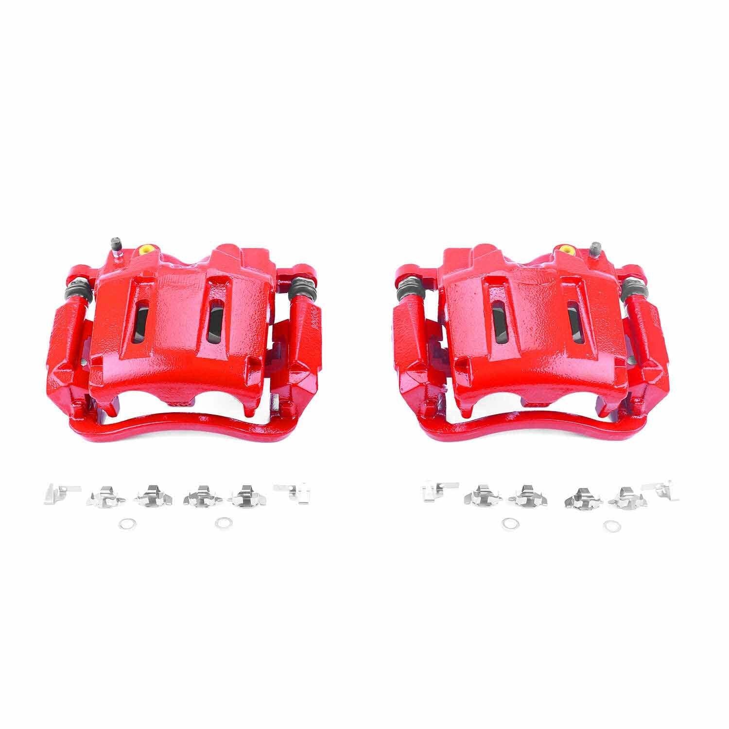 PowerStop Power Stop 05-12 Ford F-250 Super Duty Front Red Calipers w/Brackets - Pair S5022