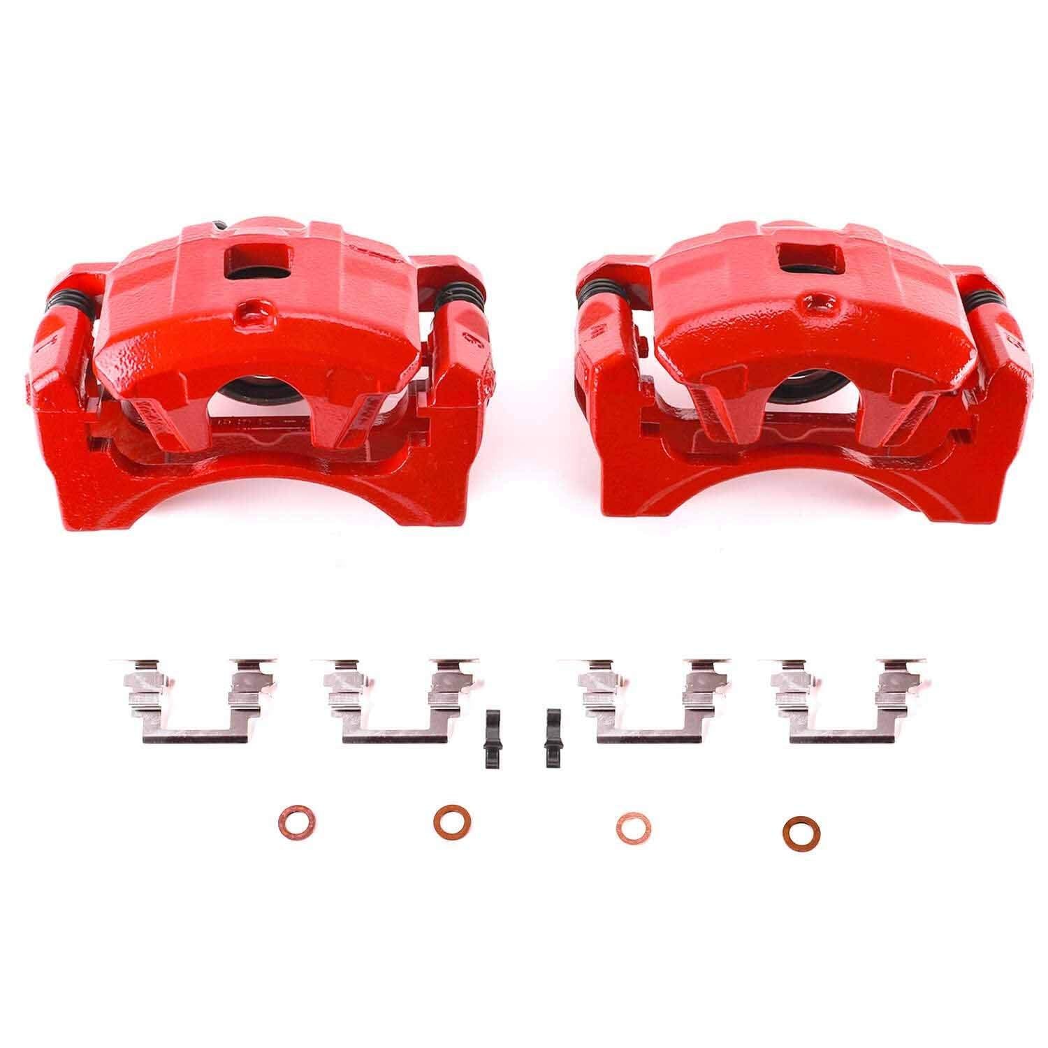PowerStop Power Stop 08-16 Mitsubishi Lancer Front Red Calipers w/Brackets - Pair S5032B
