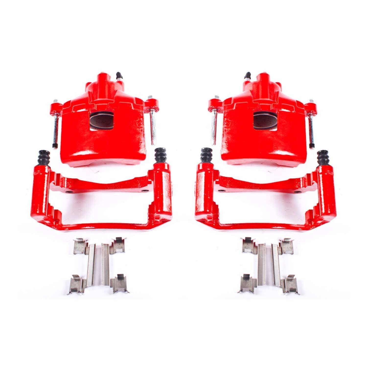 PowerStop Power Stop 2004 Pontiac Grand Prix Front Red Calipers w/Brackets - Pair S5034A