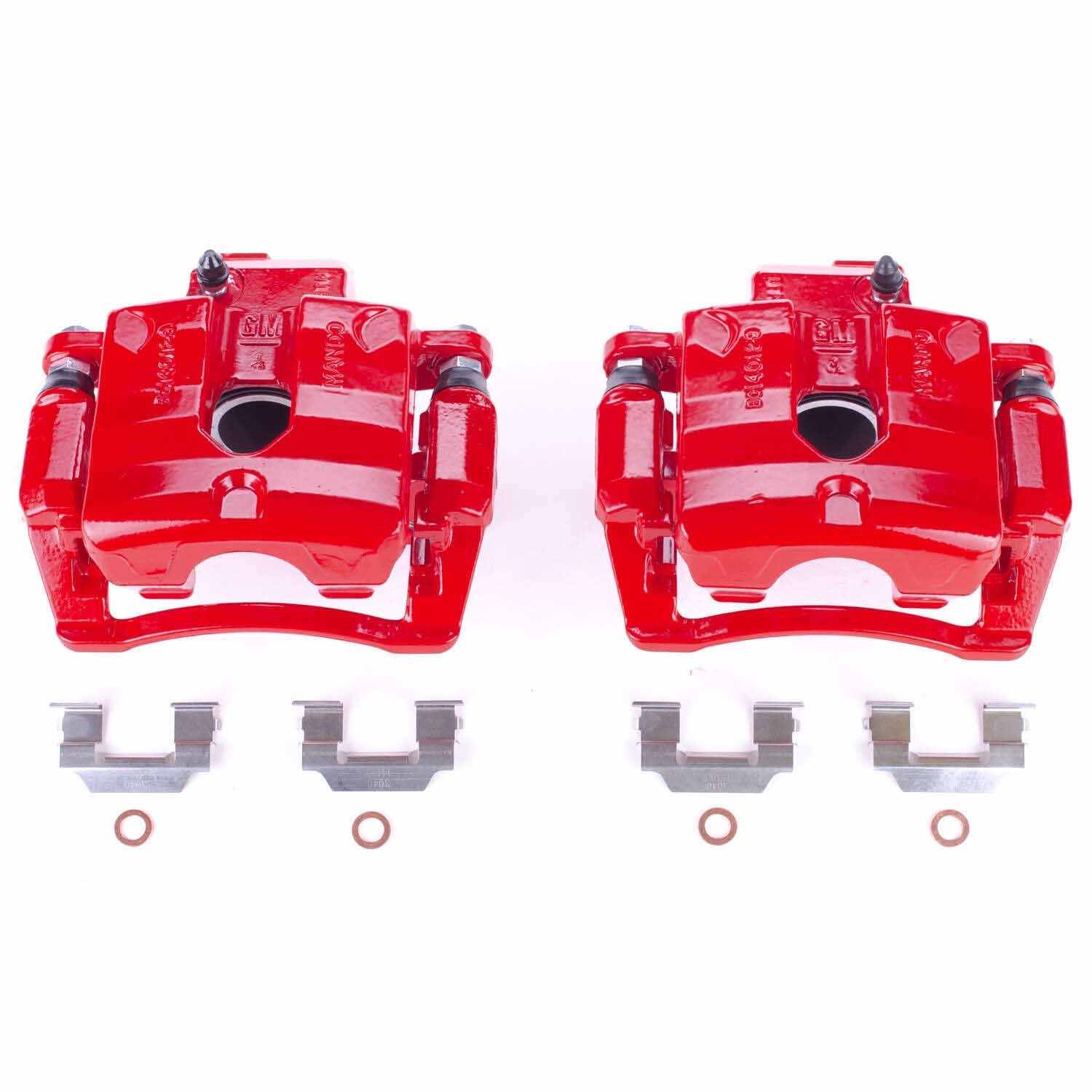 PowerStop Power Stop 2008 Cadillac CTS Rear Red Calipers w/Brackets - Pair S5094