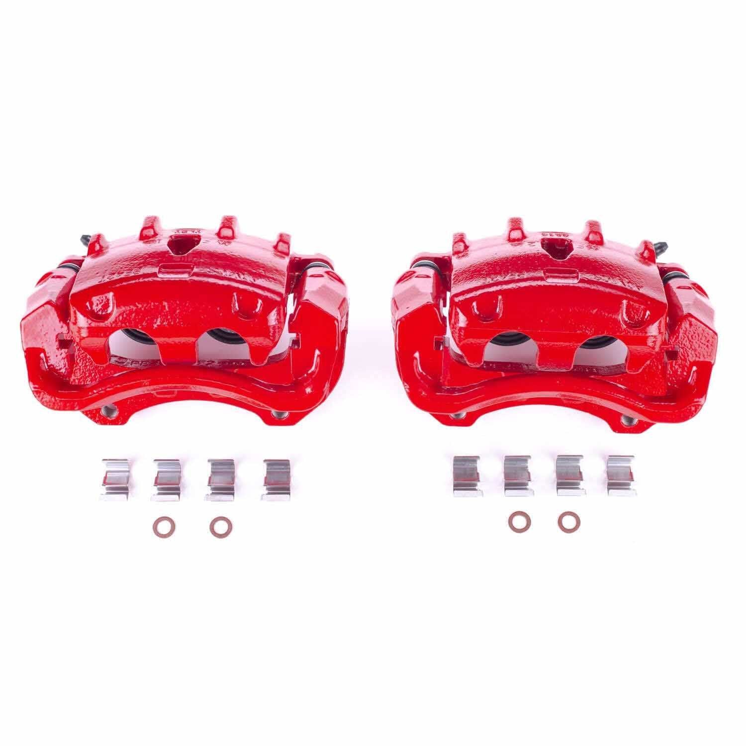 PowerStop Power Stop 08-14 Cadillac CTS Front Red Calipers w/Brackets - Pair S5116