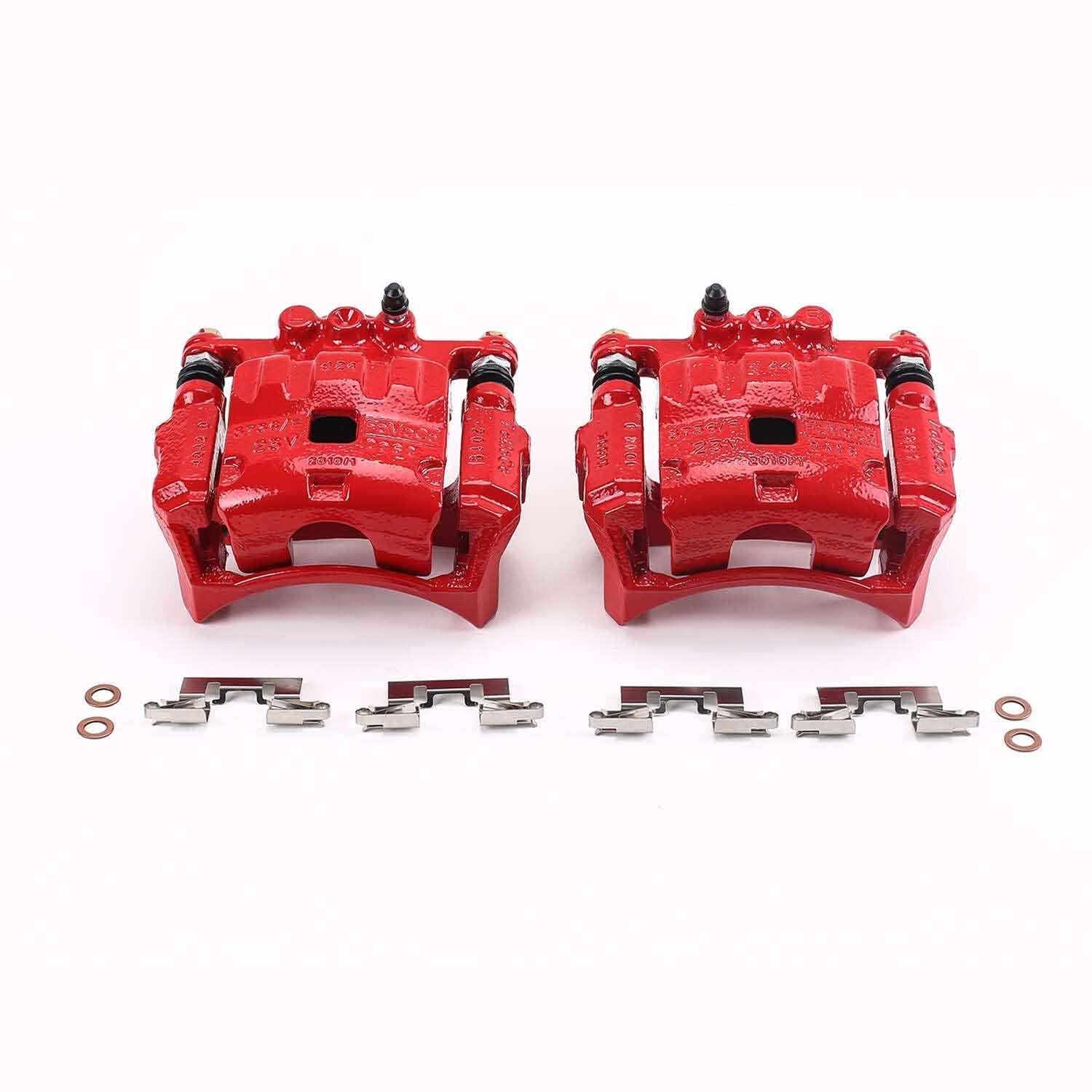 PowerStop Power Stop 11-17 Ford Fiesta Front Red Calipers w/Brackets - Pair S5304