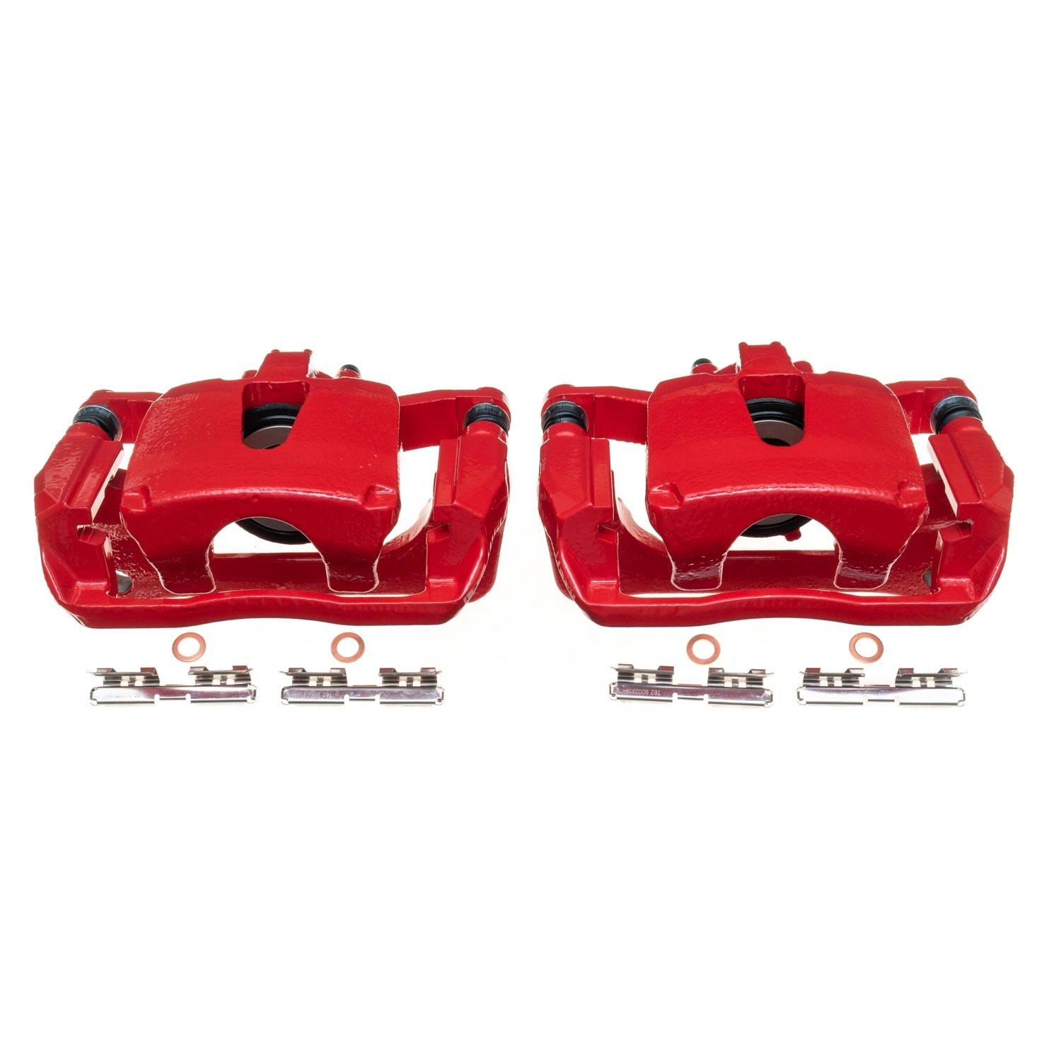 PowerStop Power Stop 12-17 Ford F-150 Rear Red Calipers w/Brackets - Pair S5396