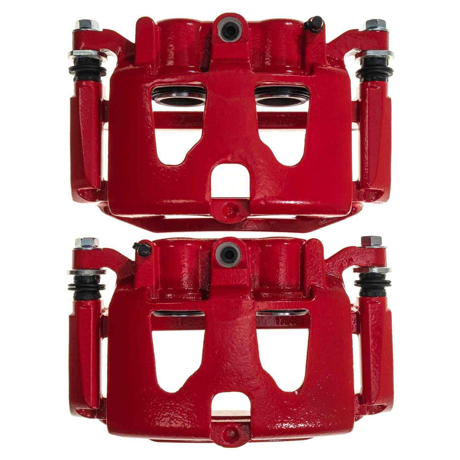 PowerStop Power Stop 13-22 Ford F-250/F-350 Super Duty Rear Red Caliper Pair w/ Brkt S5472