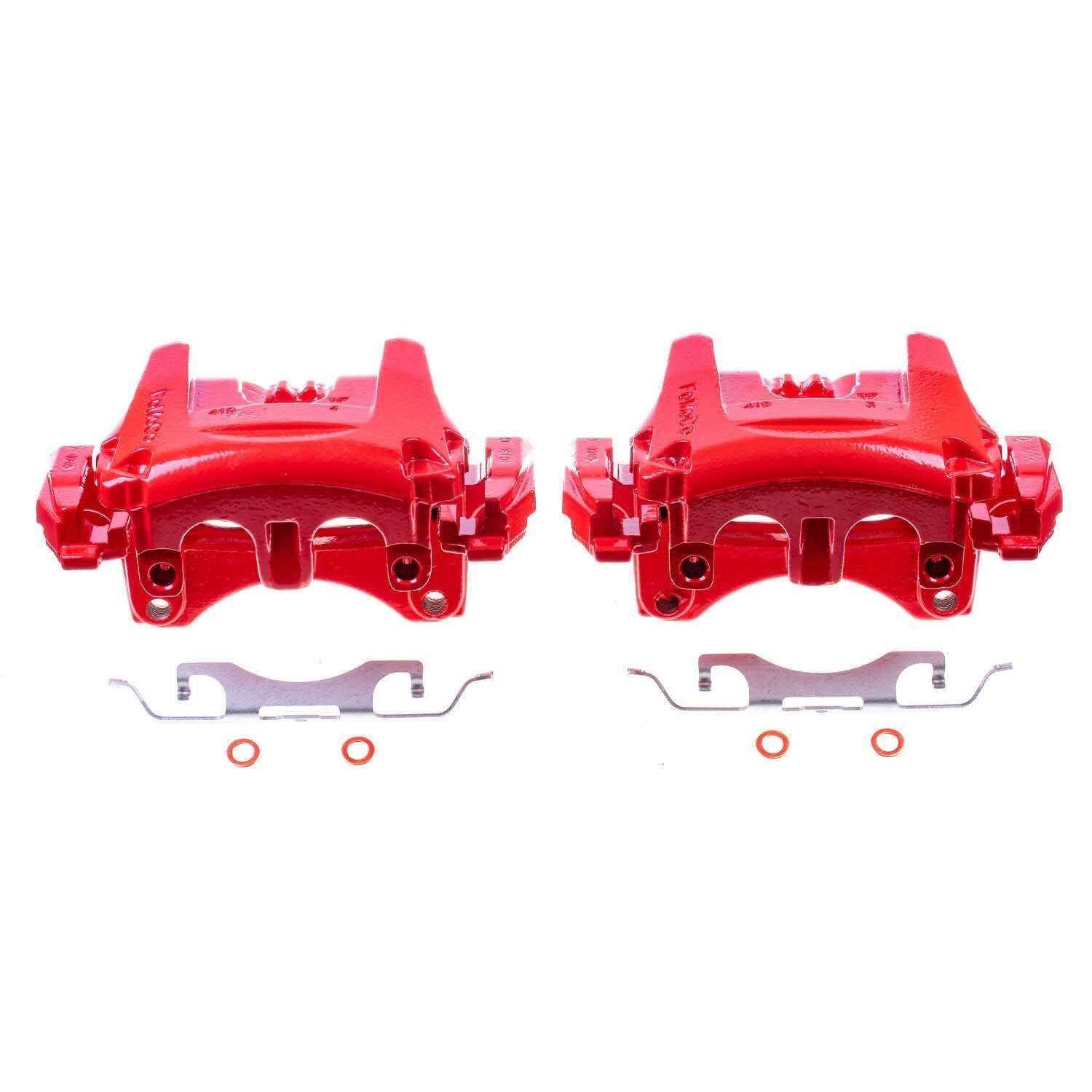 PowerStop Power Stop 15-18 Ford Edge Front Red Calipers w/Brackets - Pair S5502