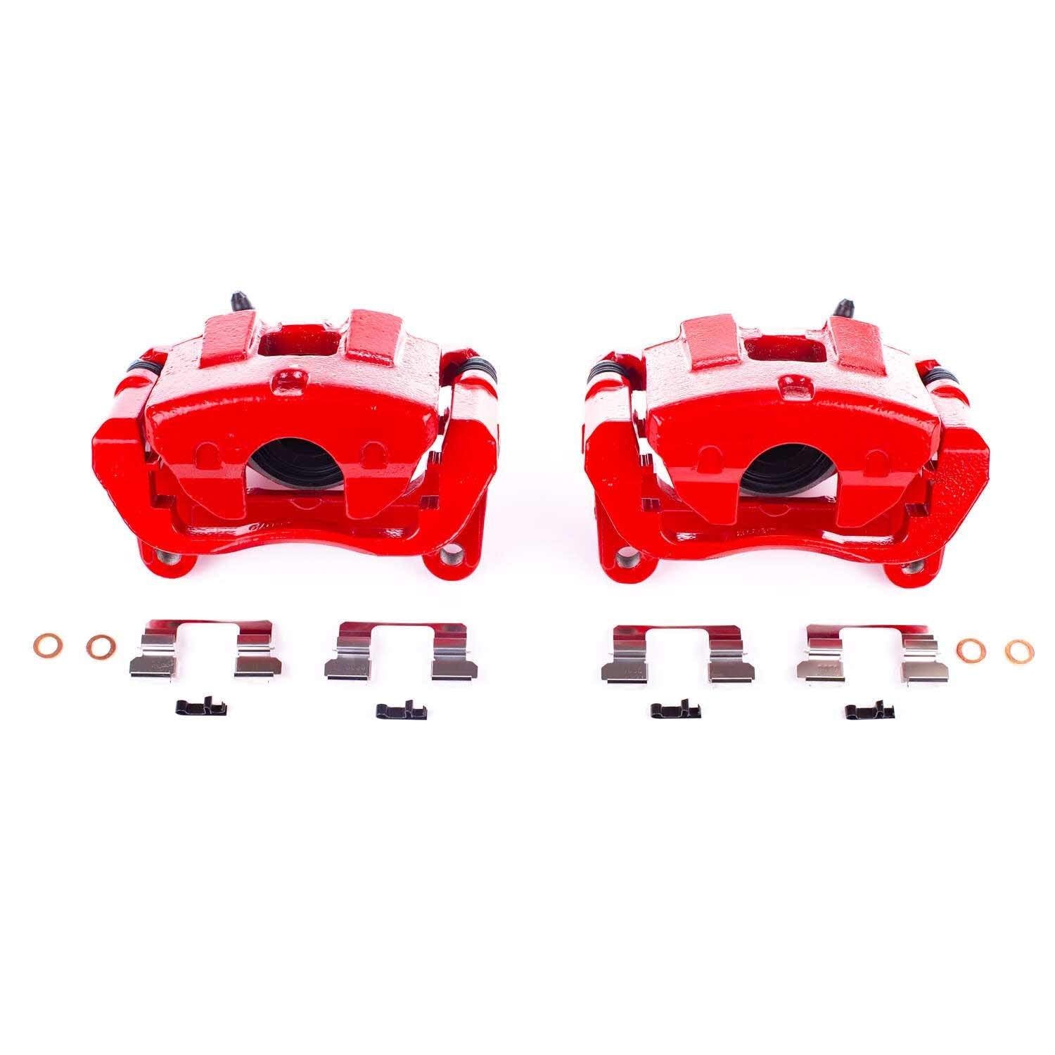 PowerStop Power Stop 14-18 Jeep Cherokee Front Red Calipers w/Brackets - Pair S5528