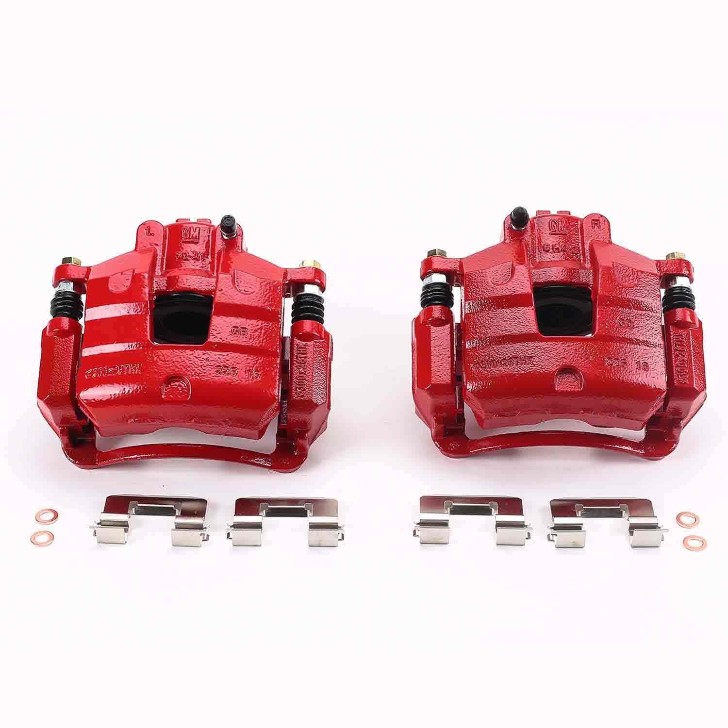PowerStop Power Stop 2017 Buick LaCrosse Front Red Calipers w/Brackets - Pair S5546