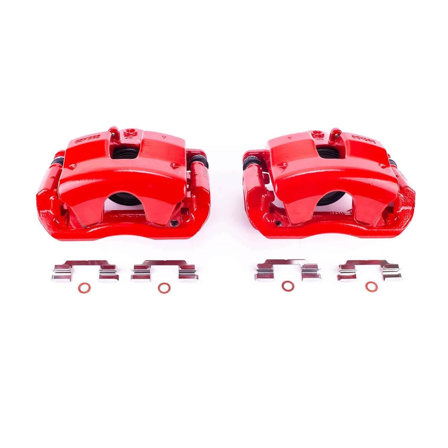 PowerStop Power Stop 09-12 Mercedes-Benz C300 Front Red Calipers w/Brackets - Pair S6066
