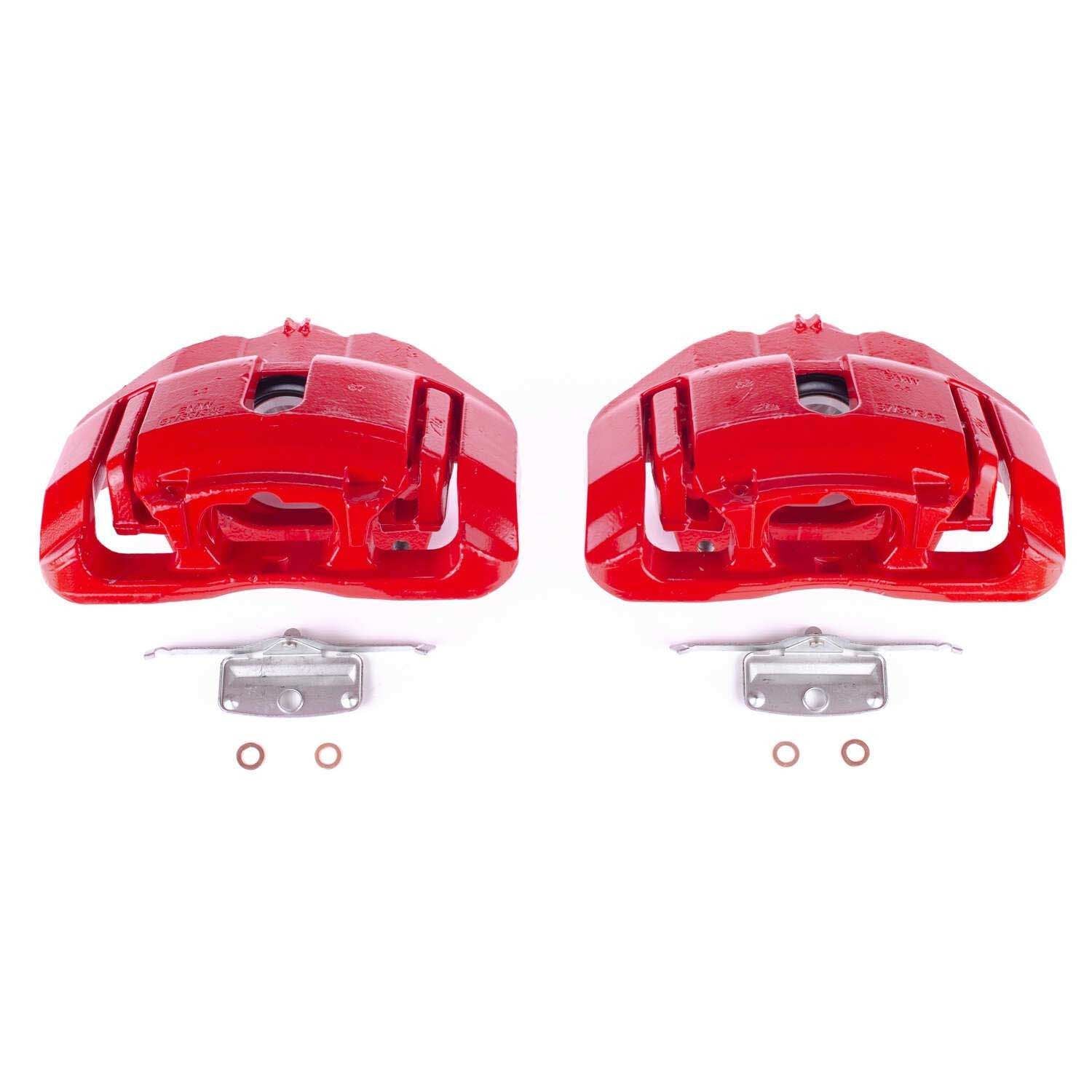 PowerStop Power Stop 10-15 BMW 550i GT Front Red Calipers w/Brackets - Pair S6078