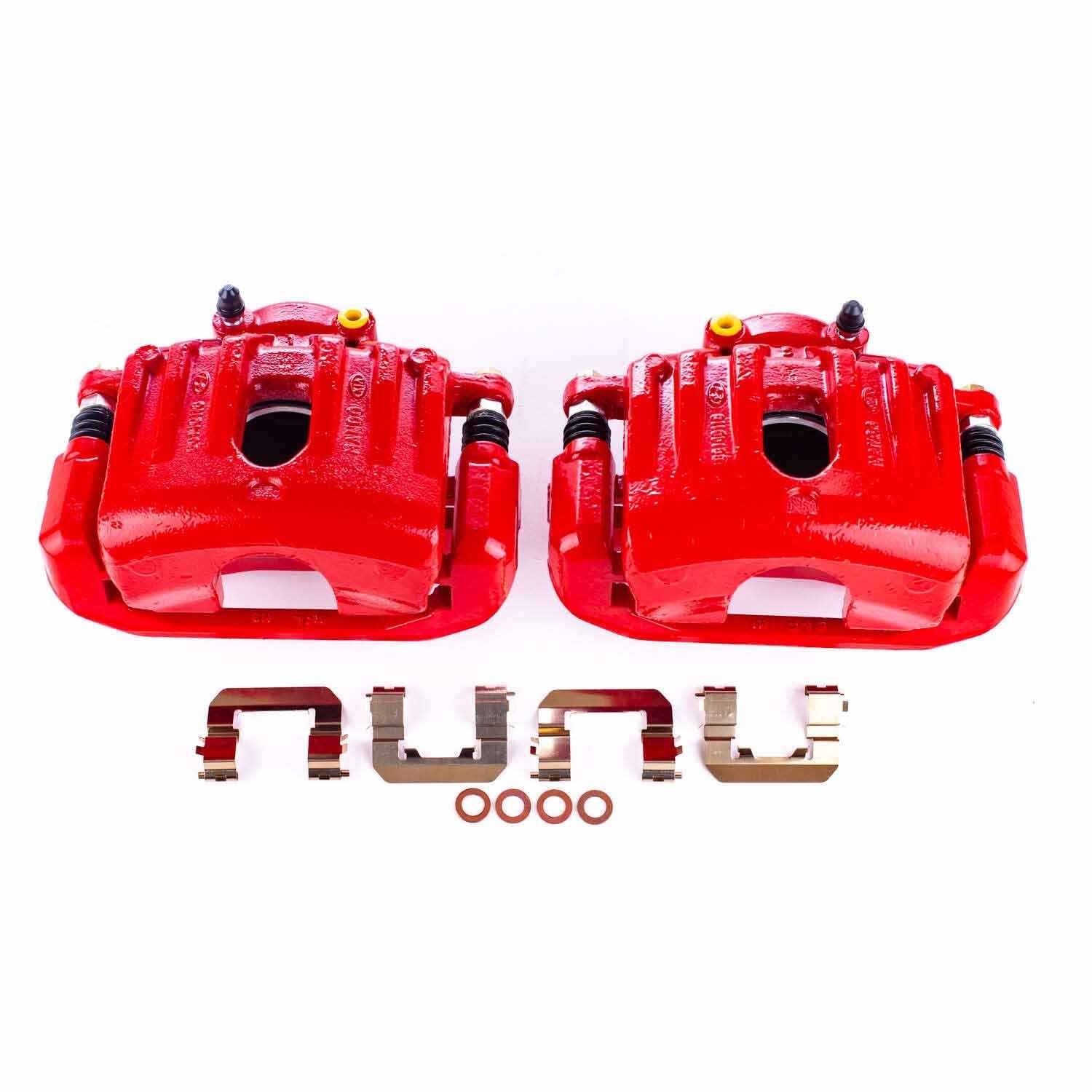PowerStop Power Stop 09-11 Hyundai Genesis Front Red Calipers w/Brackets - Pair S6140