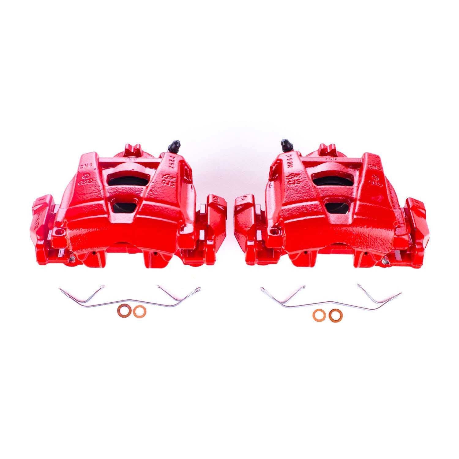 PowerStop Power Stop 15-18 Audi Q3 Front Red Calipers w/Brackets - Pair S6156