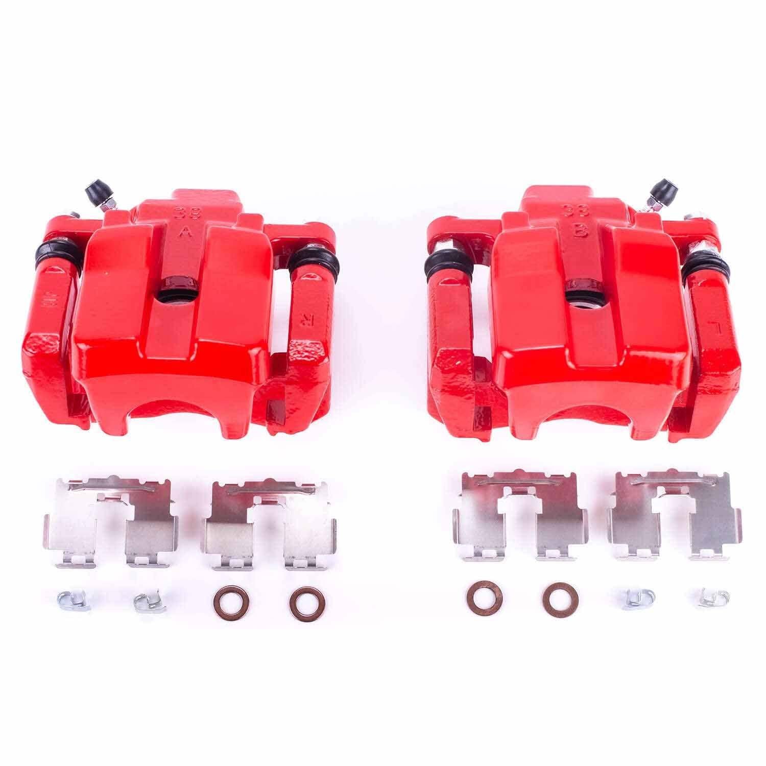 PowerStop Power Stop 09-10 Pontiac Vibe Rear Red Calipers w/Brackets - Pair S6186