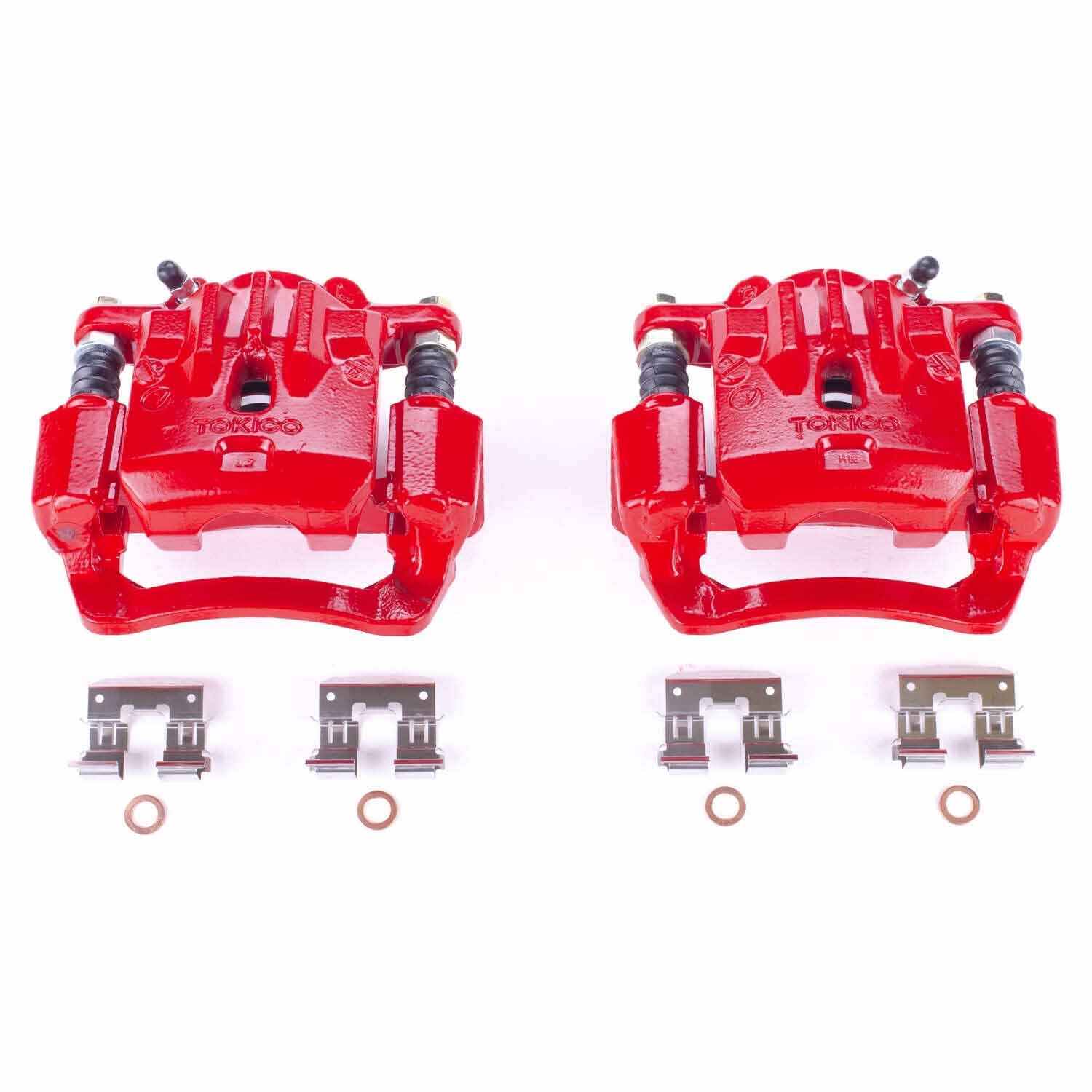 PowerStop Power Stop 10-14 Subaru Legacy Rear Red Calipers w/Brackets - Pair S6276