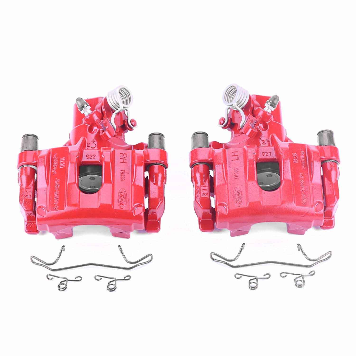 PowerStop Power Stop 12-17 Ford Focus Rear Red Calipers w/Brackets - Pair S6284B