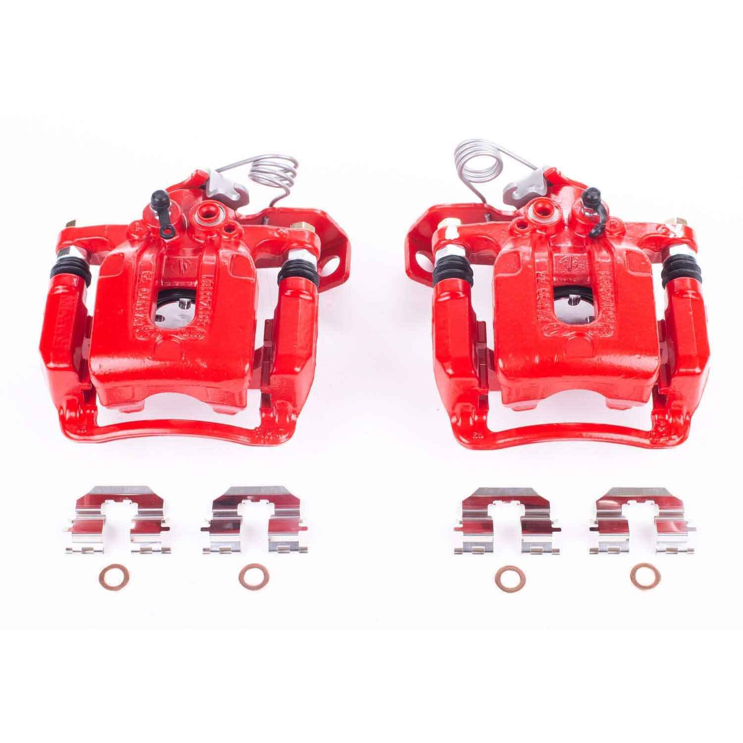 PowerStop Power Stop 11-16 Hyundai Elantra Rear Red Calipers w/Brackets - Pair S6454