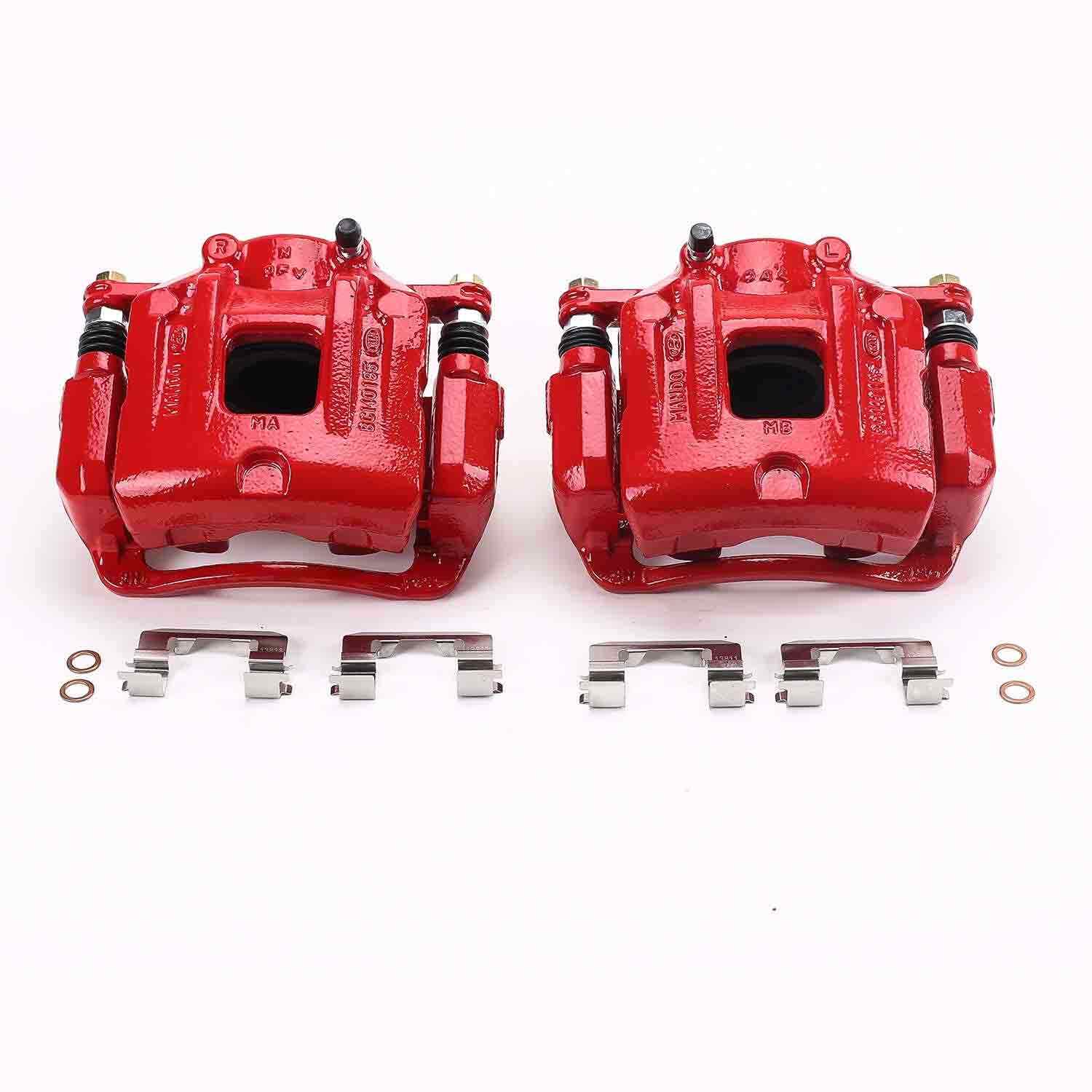 PowerStop Power Stop 10-12 Hyundai Santa Fe Front Red Calipers w/Brackets - Pair S6462