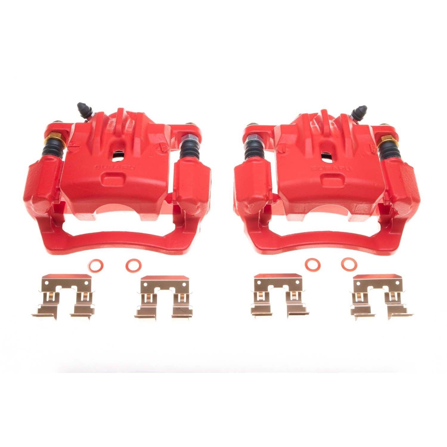 Power Stop 16-18 Subaru Crosstrek Rear Red Calipers - Pair S7028