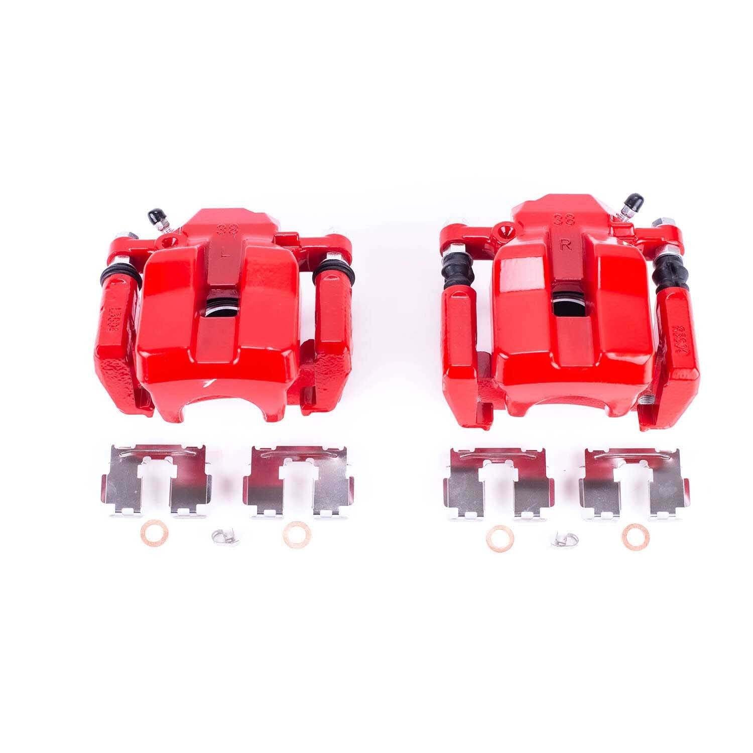 PowerStop Power Stop 12-18 Toyota RAV4 Rear Red Calipers w/Brackets - Pair S7049