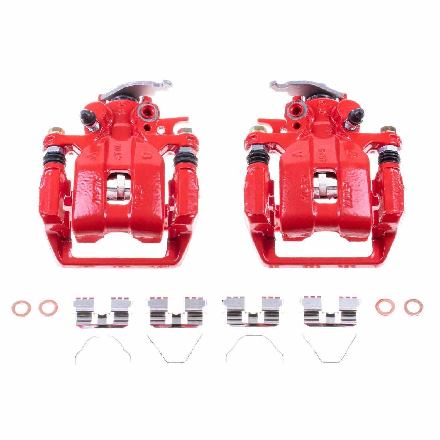 PowerStop Power Stop 13-17 Honda Accord Rear Red Calipers w/Brackets - Pair S7096