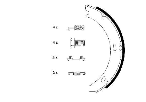 Hella Pagid Parking Brake Shoe Set 355050301