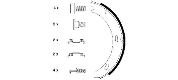 Hella Pagid Parking Brake Shoe Set 355050341